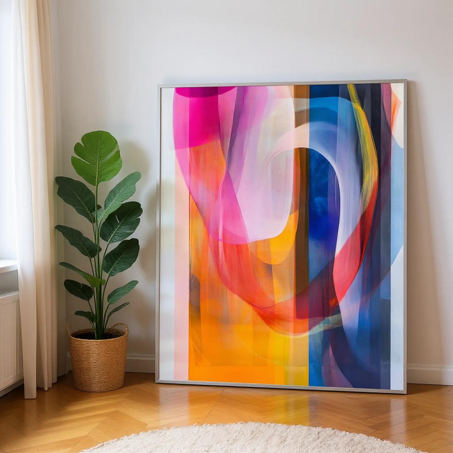 „Farbtanz“ – Transparente Schichten in lebendiger Harmonie - Leinwand