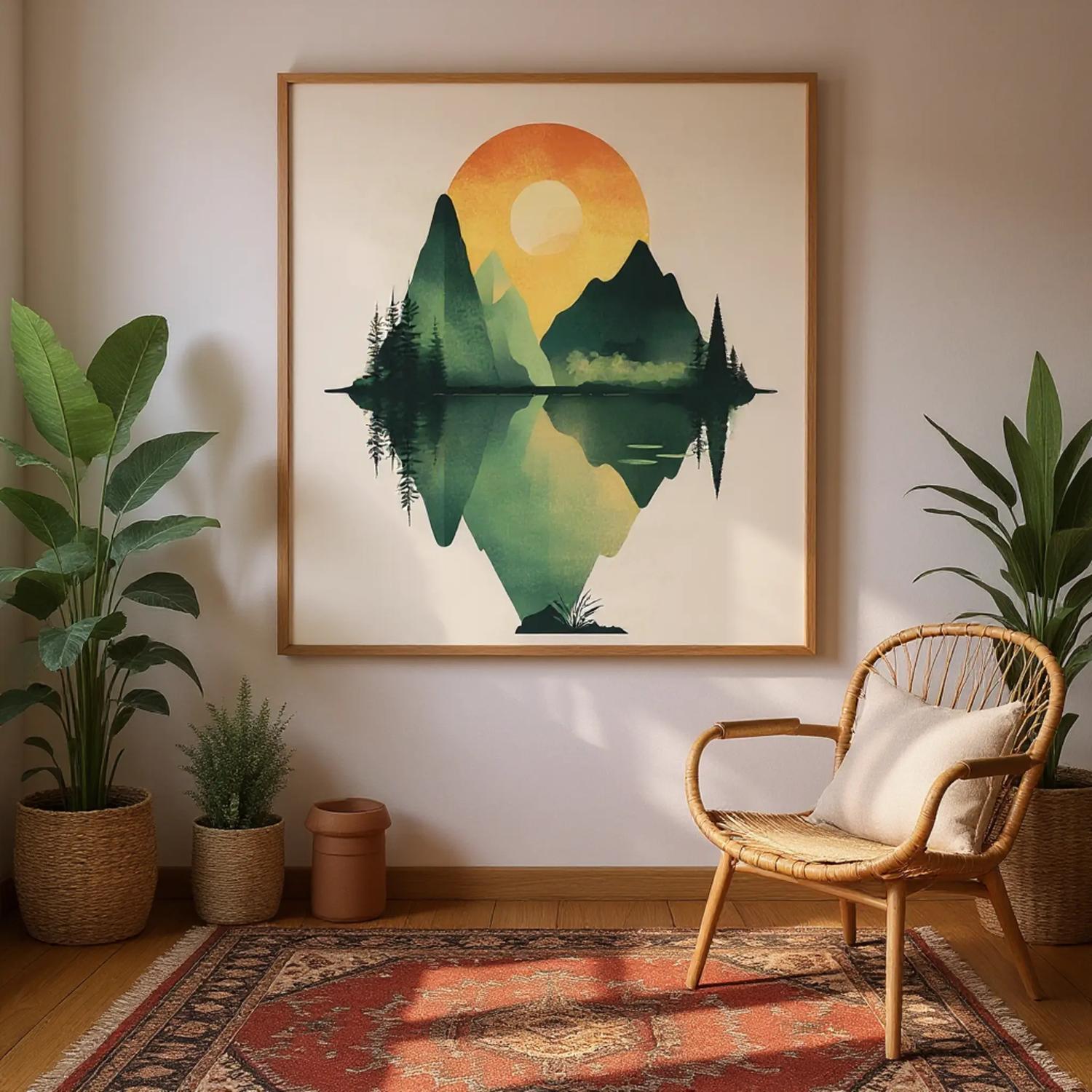 „Gleichgewicht“ – Natur im perfekten Spiegel - Gerahmtes Poster