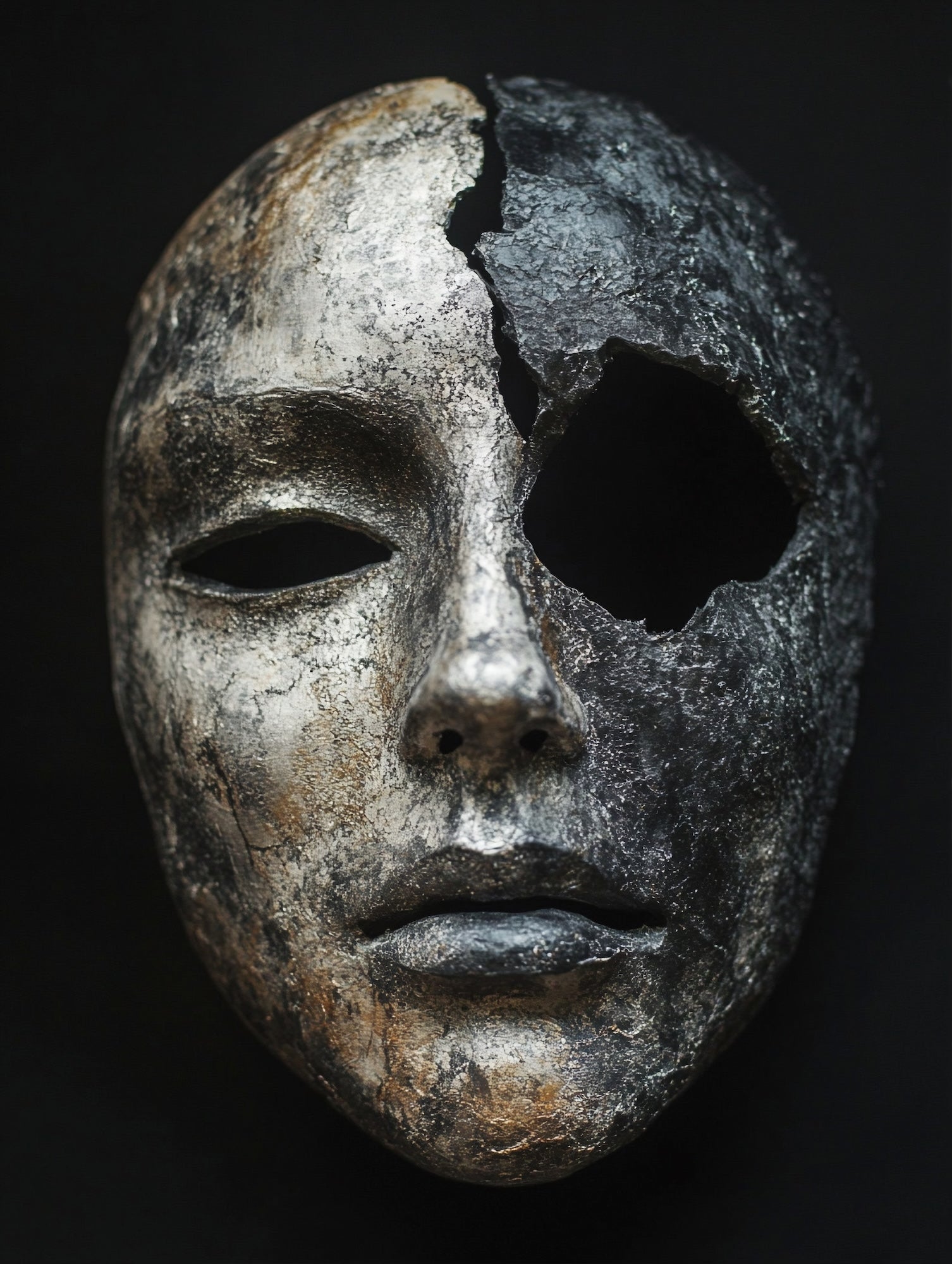 „BROKEN SILENCE“ – Die Sprache der Narben - Gerahmte Leinwand