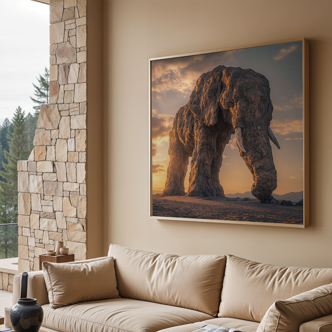 „TITAN OF STONE“ – Wächter der Stille - Gerahmtes Poster