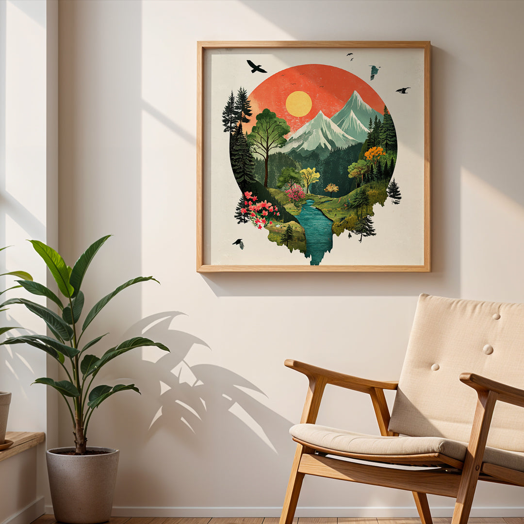 „Stilles Tal“ – Harmonie in Farbe und Form - Poster