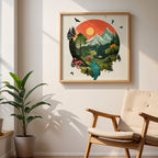 „Stilles Tal“ – Harmonie in Farbe und Form - Gerahmtes Poster