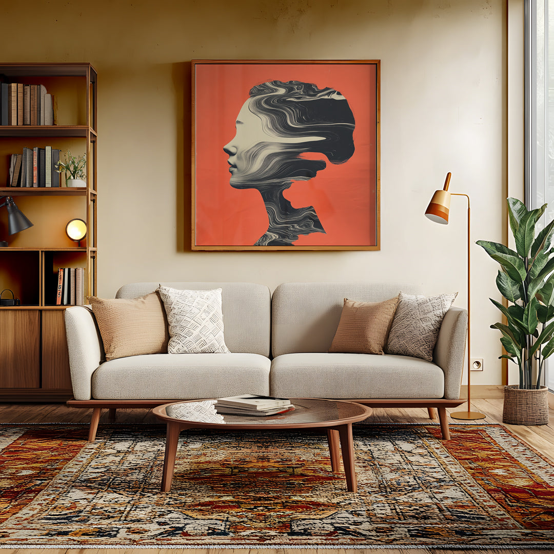 „MIND WAVES“ – Stille in Bewegung - Gerahmtes Poster