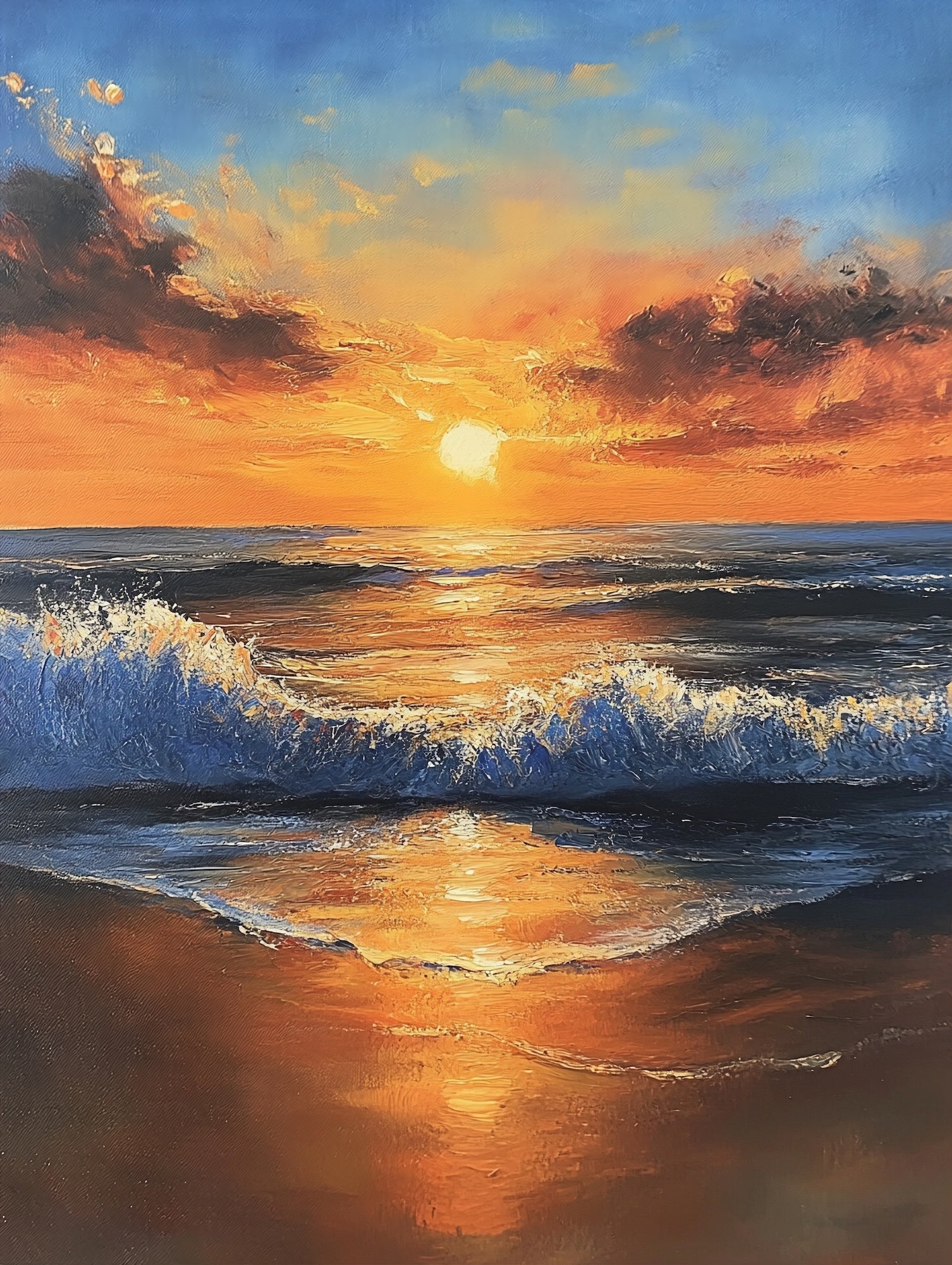 „Goldene Ruhe“ – Sonnenaufgang am Meer - Poster