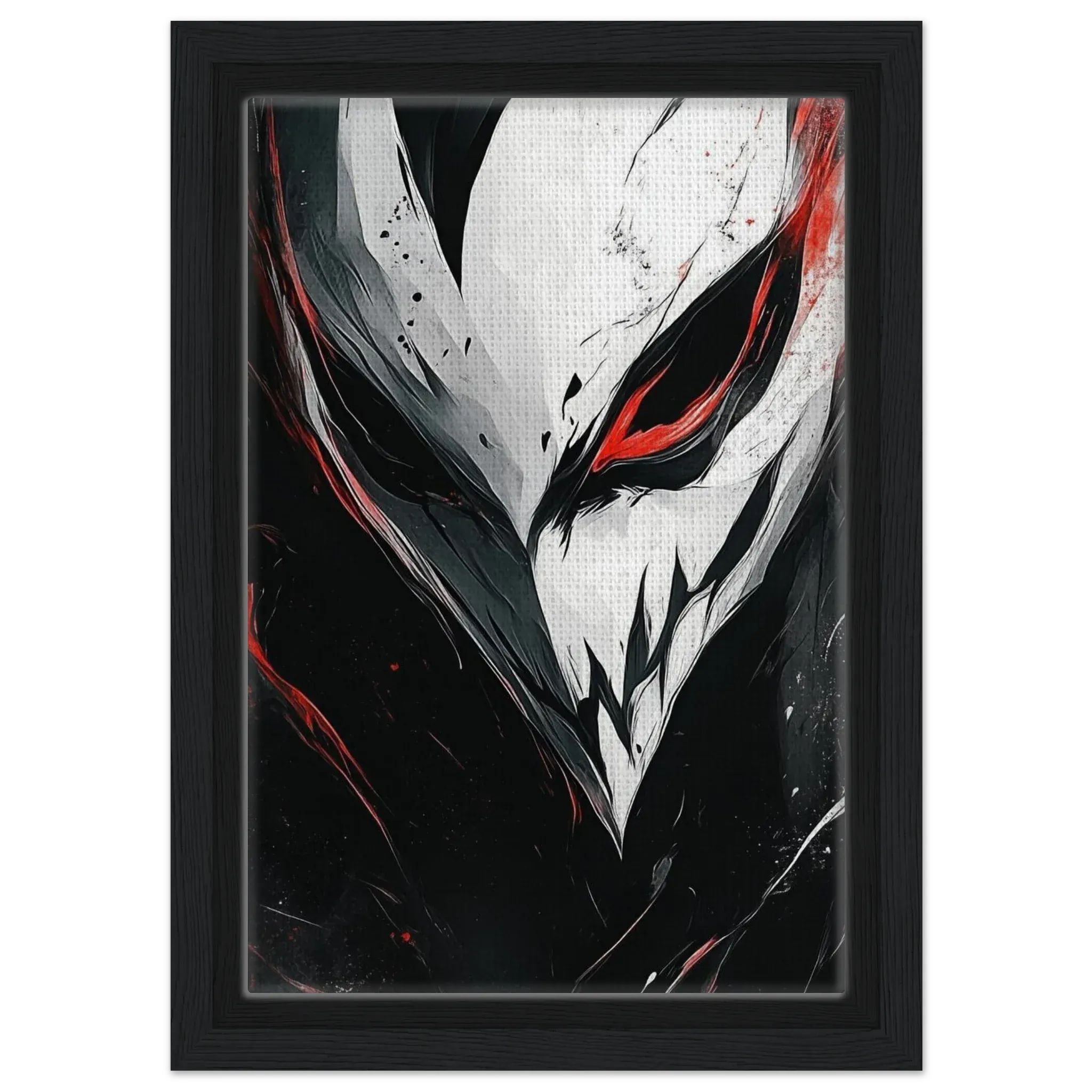 Alivia-Arts BLACK HOLLOW – Maske aus dem Abgrund - Gerahmte Leinwand