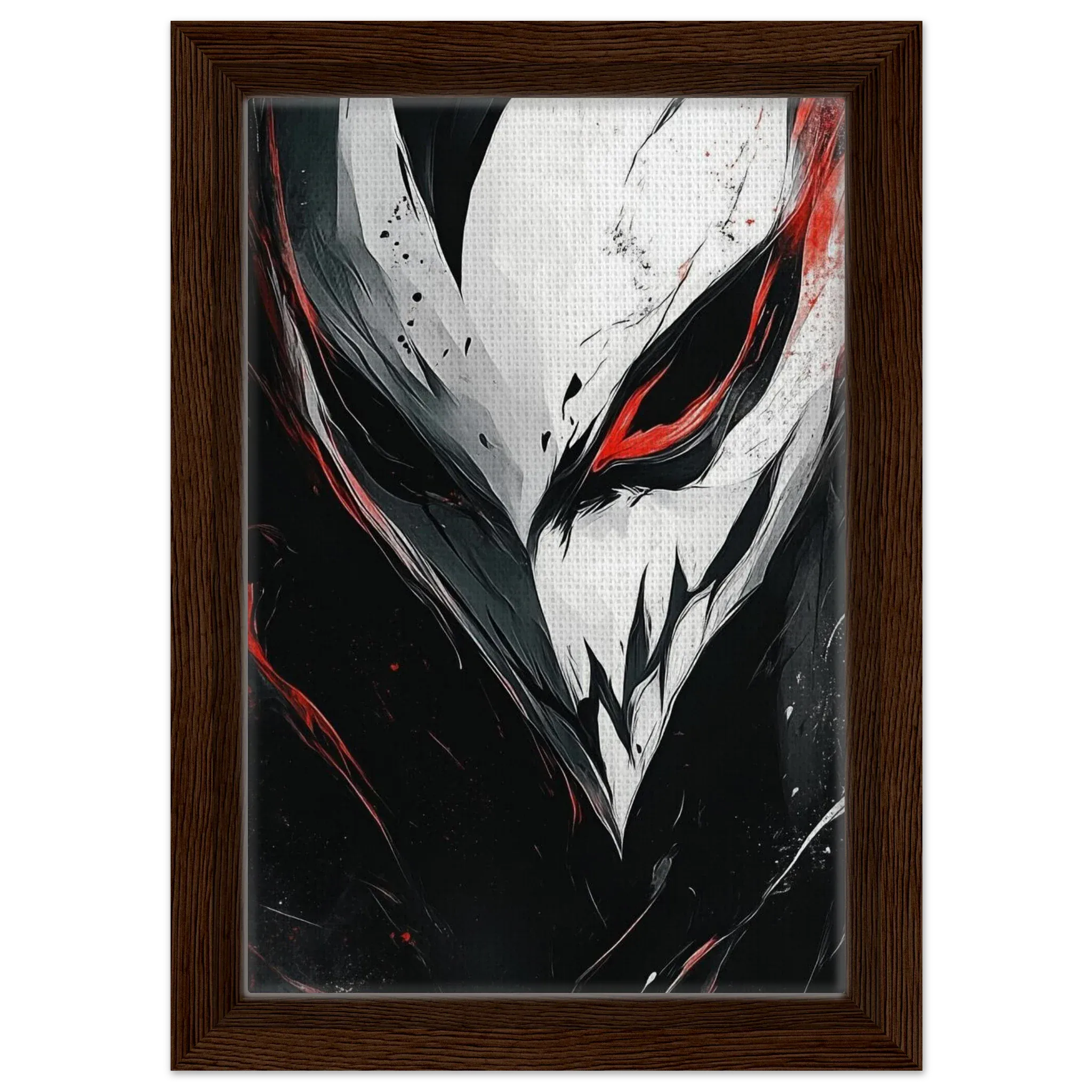 Alivia-Arts BLACK HOLLOW – Maske aus dem Abgrund - Gerahmte Leinwand