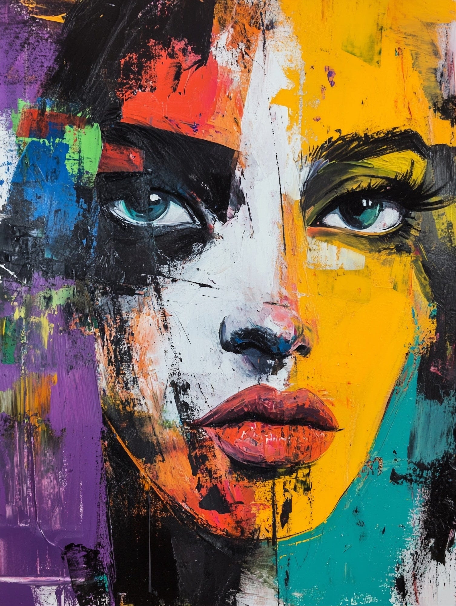 Alivia-Arts COLORSTARE - Blick in Splittern - Gerahmte Leinwand