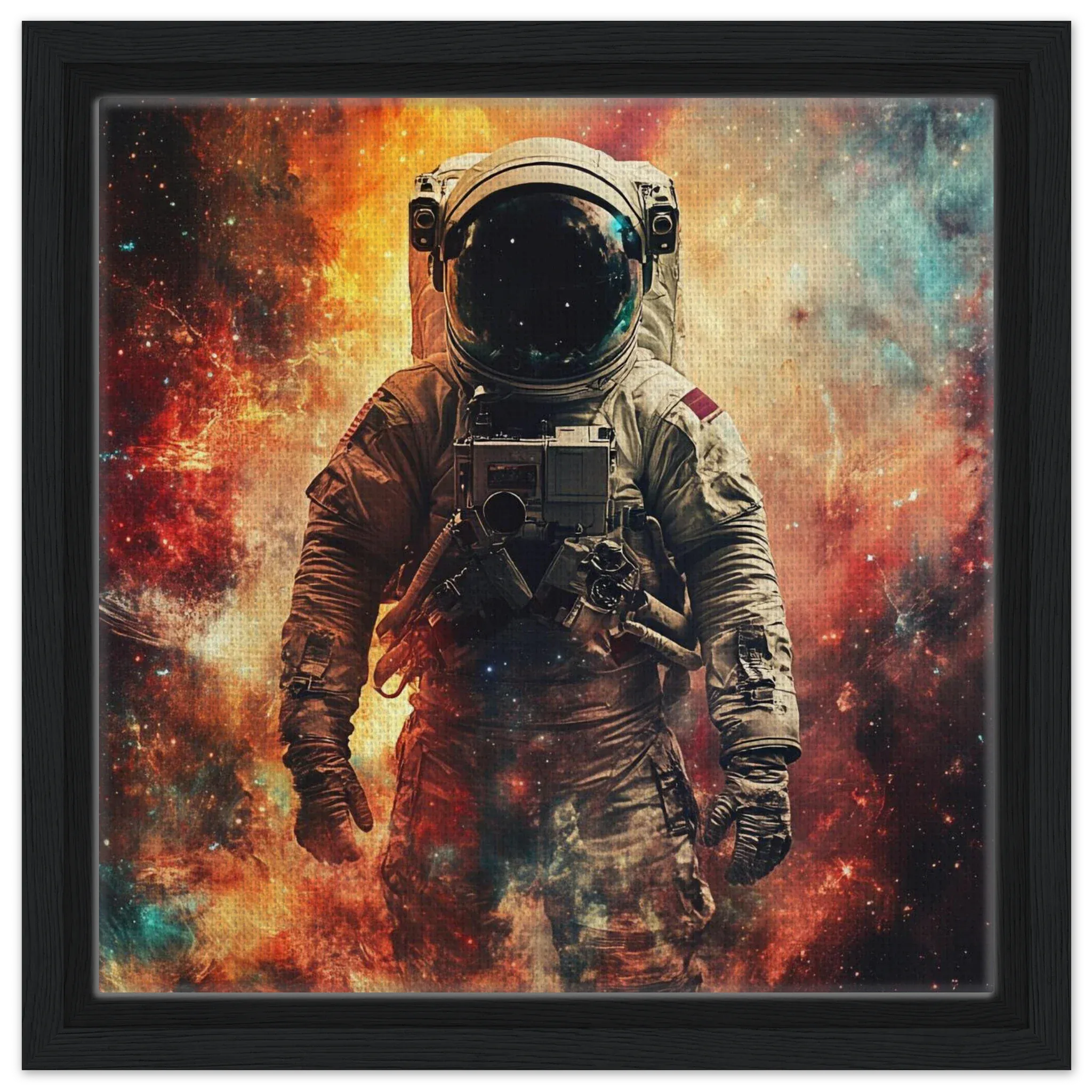 Alivia-Arts COSMIC DRIFTER – Allein im All - Gerahmte Leinwand