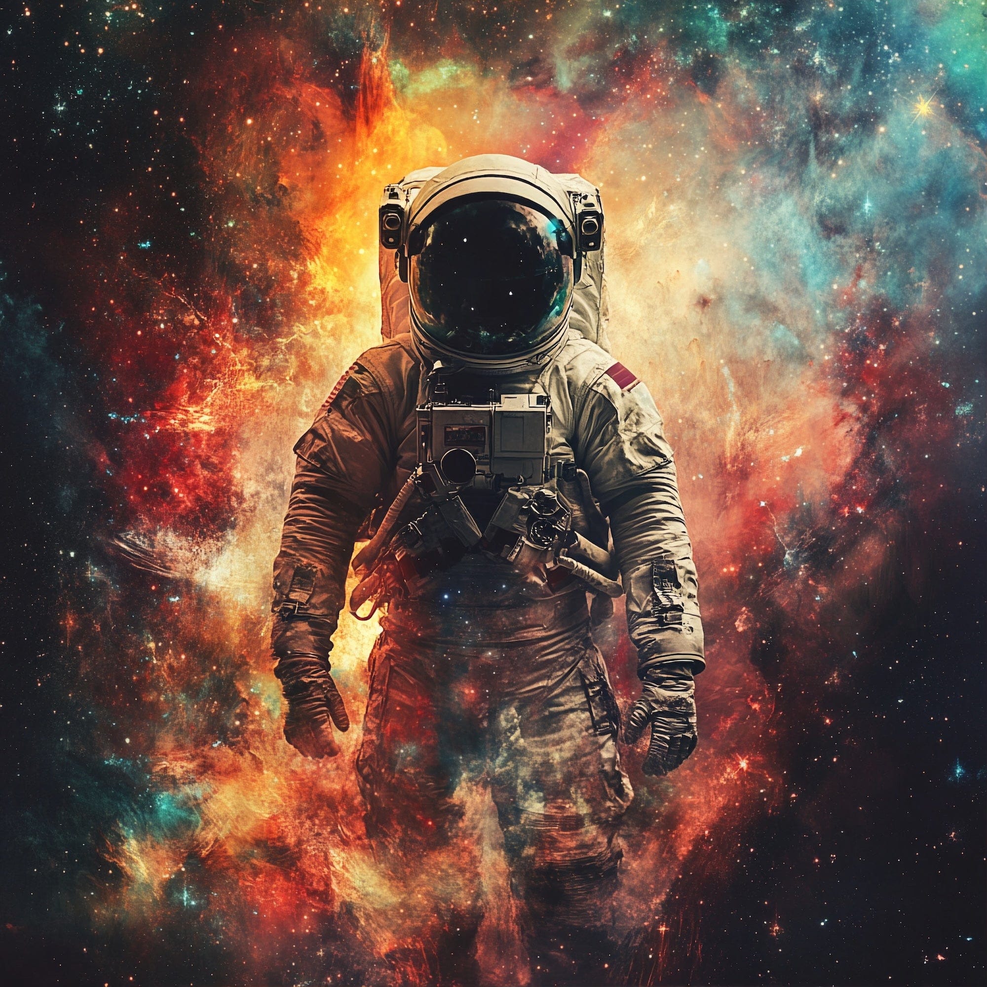 Alivia-Arts COSMIC DRIFTER – Allein im All - Gerahmtes Poster