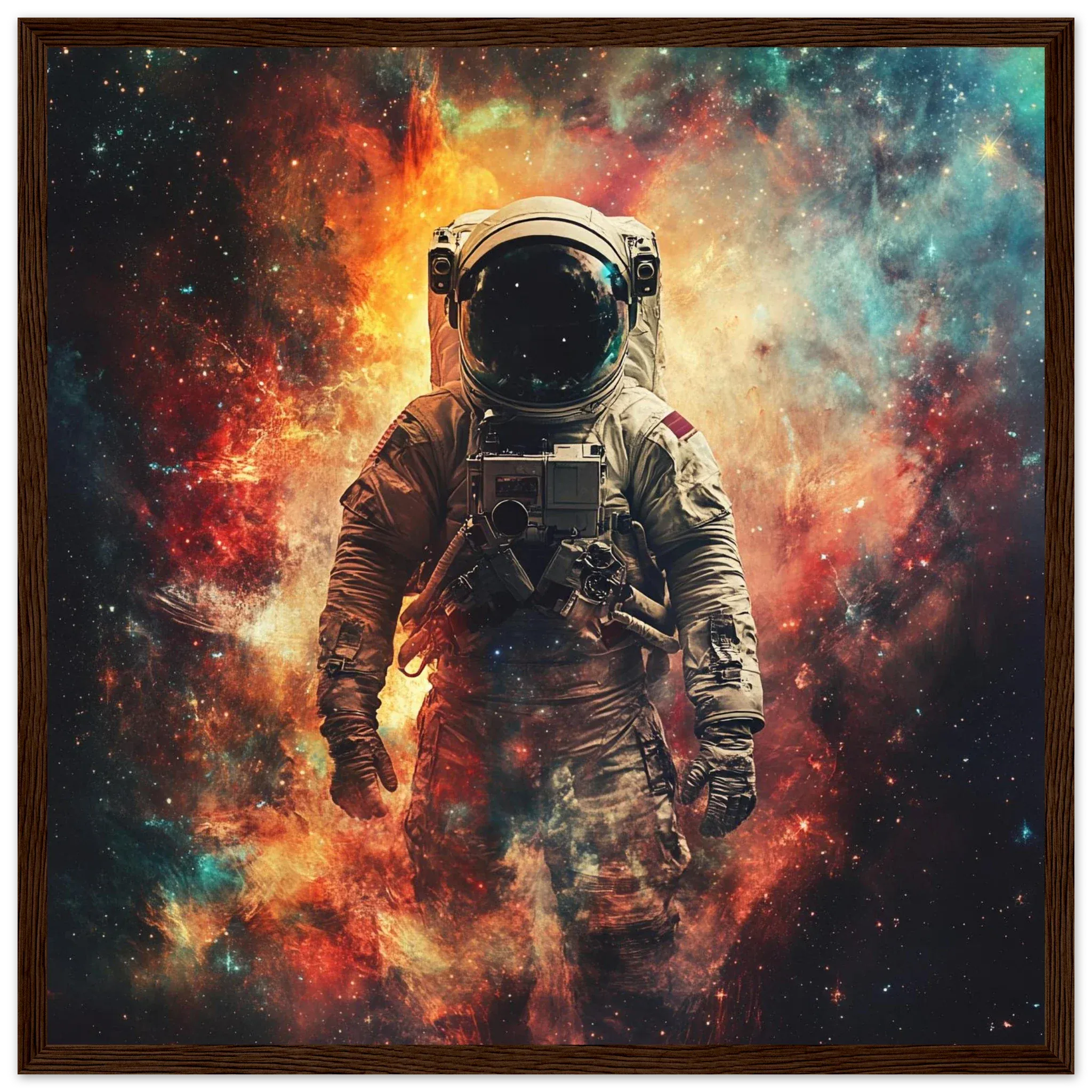 Alivia-Arts COSMIC DRIFTER – Allein im All - Gerahmtes Poster