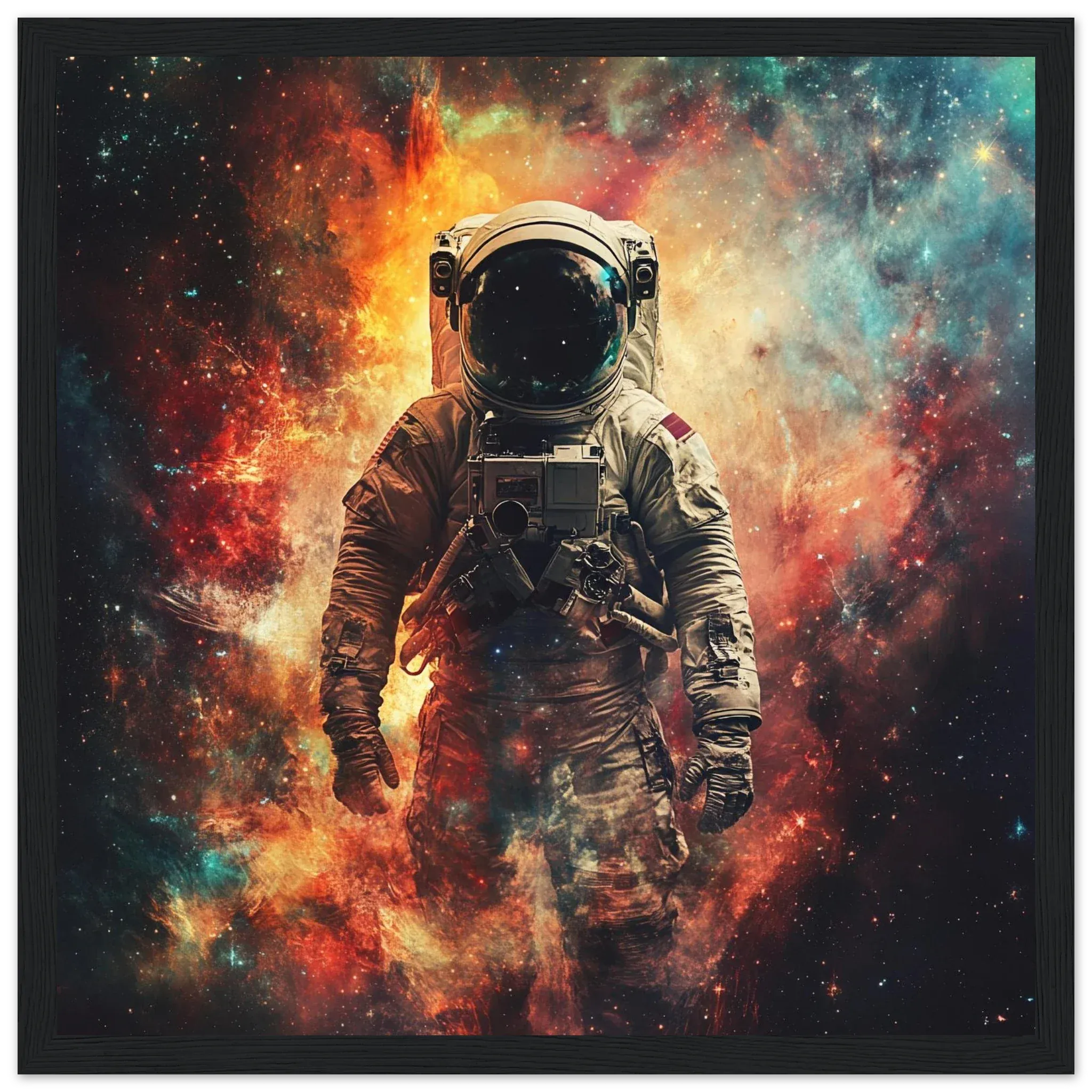 Alivia-Arts COSMIC DRIFTER – Allein im All - Gerahmtes Poster