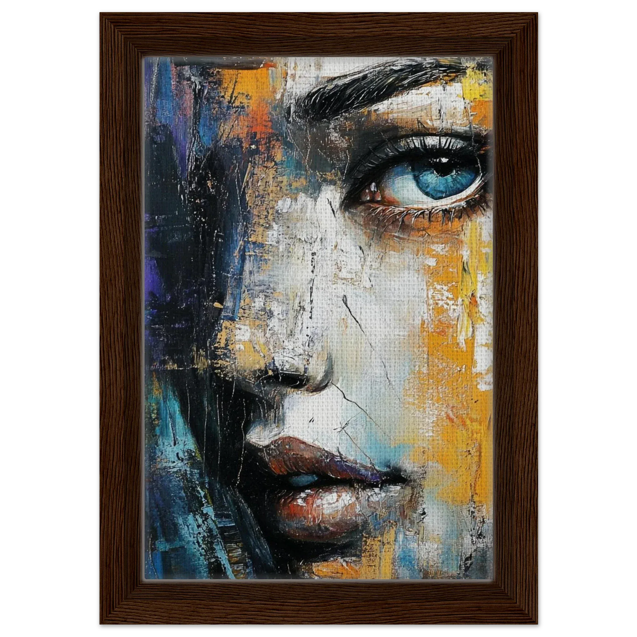 Alivia-Arts ECHO OF EYES - Fragmentierte Schönheit - Gerahmte Leinwand