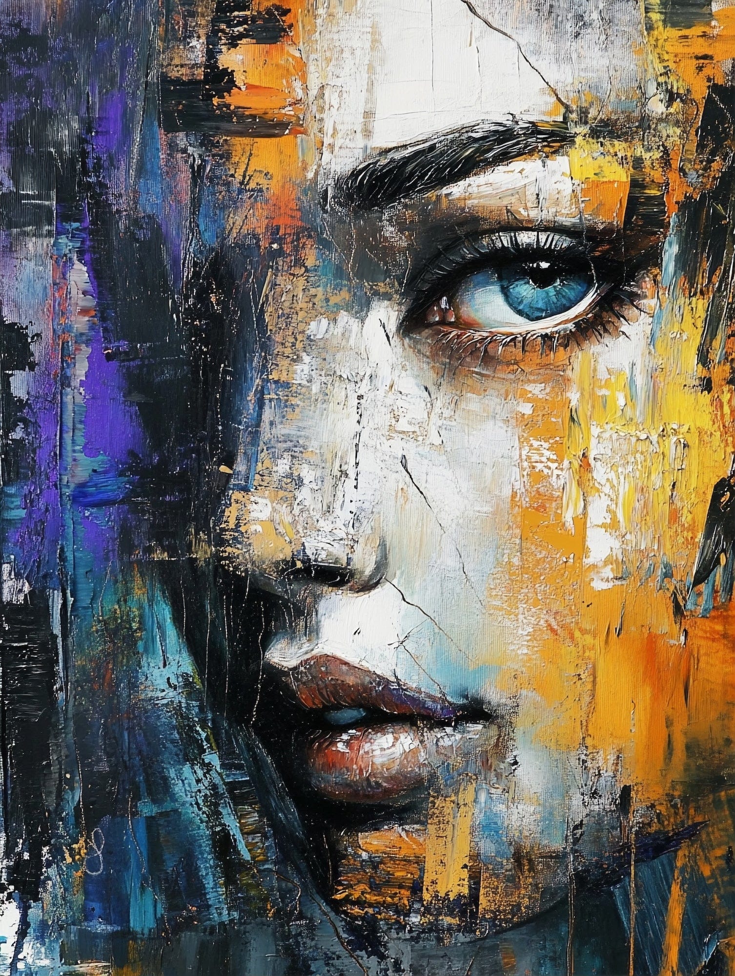 Alivia-Arts ECHO OF EYES - Fragmentierte Schönheit - Leinwand