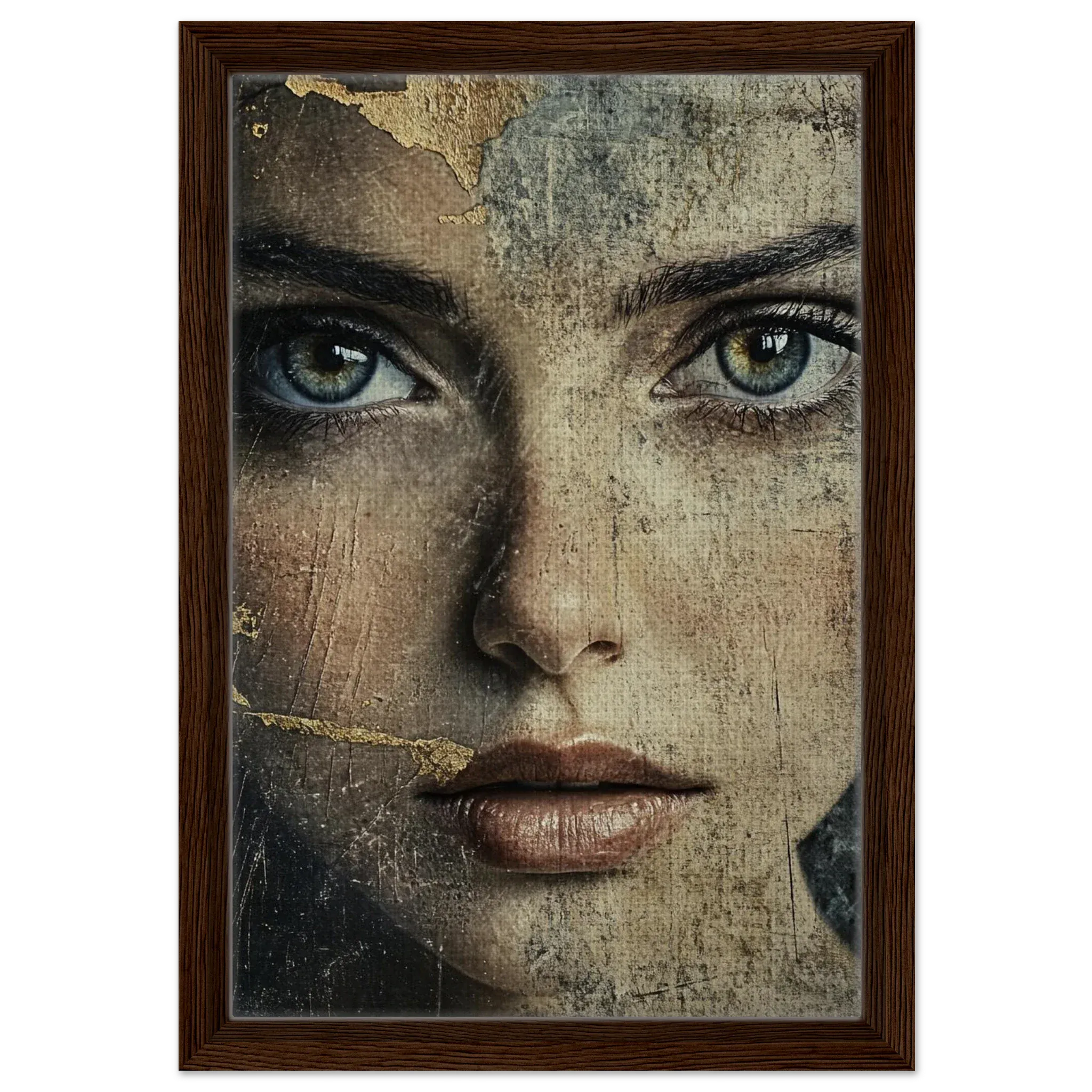 Alivia-Arts FADING ICON – Schönheit in Schichten - Gerahmte Leinwand