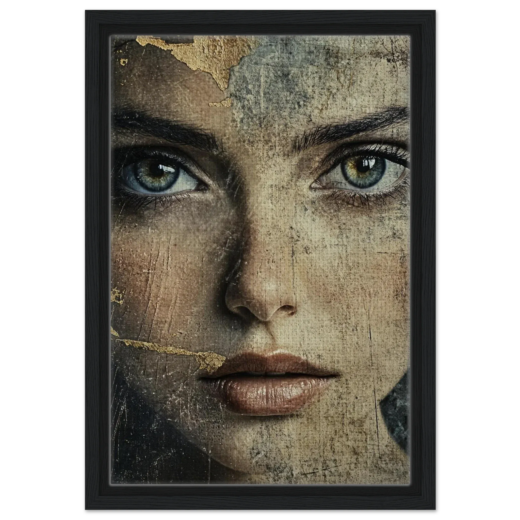 Alivia-Arts FADING ICON – Schönheit in Schichten - Gerahmte Leinwand