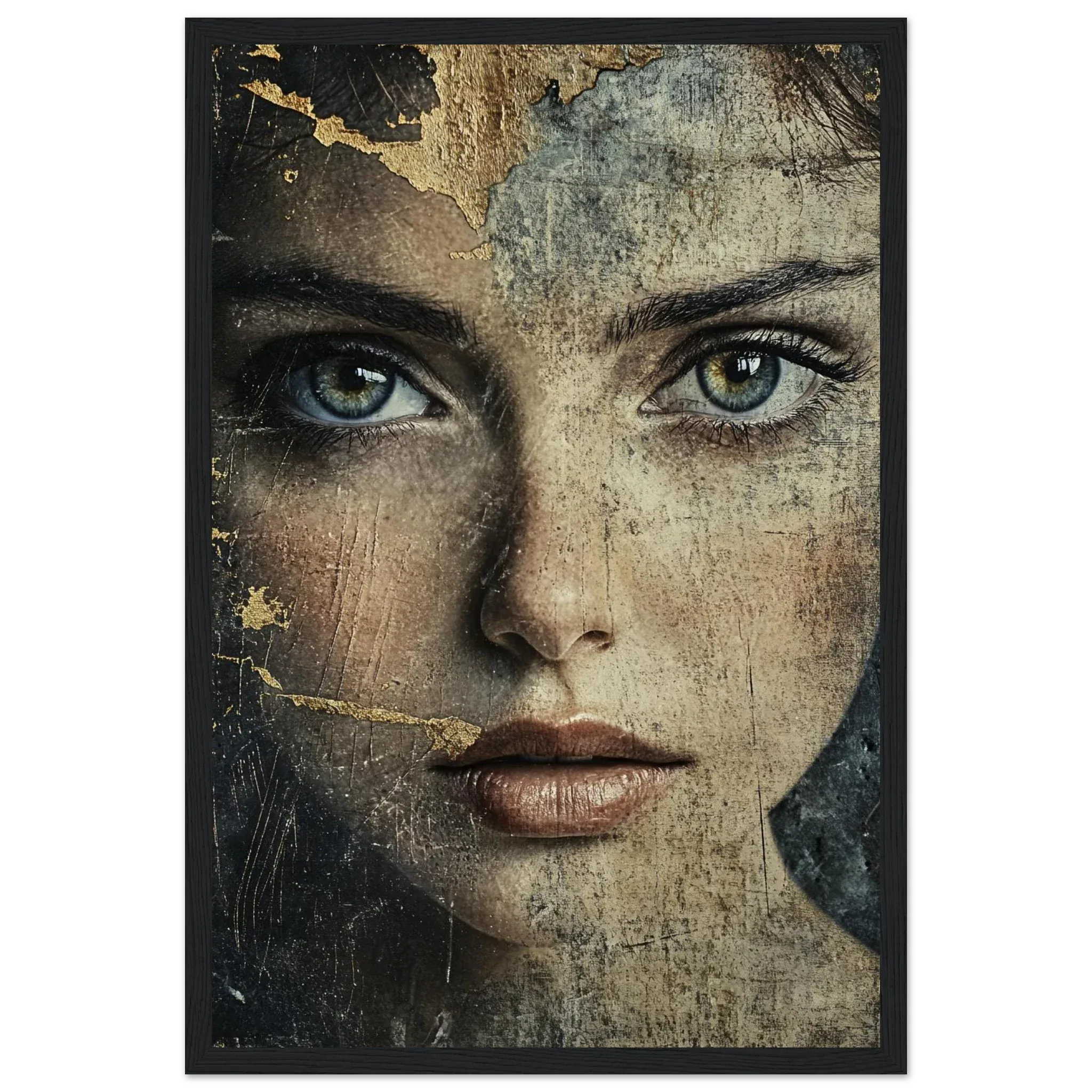 Alivia-Arts FADING ICON – Schönheit in Schichten - Gerahmtes Poster