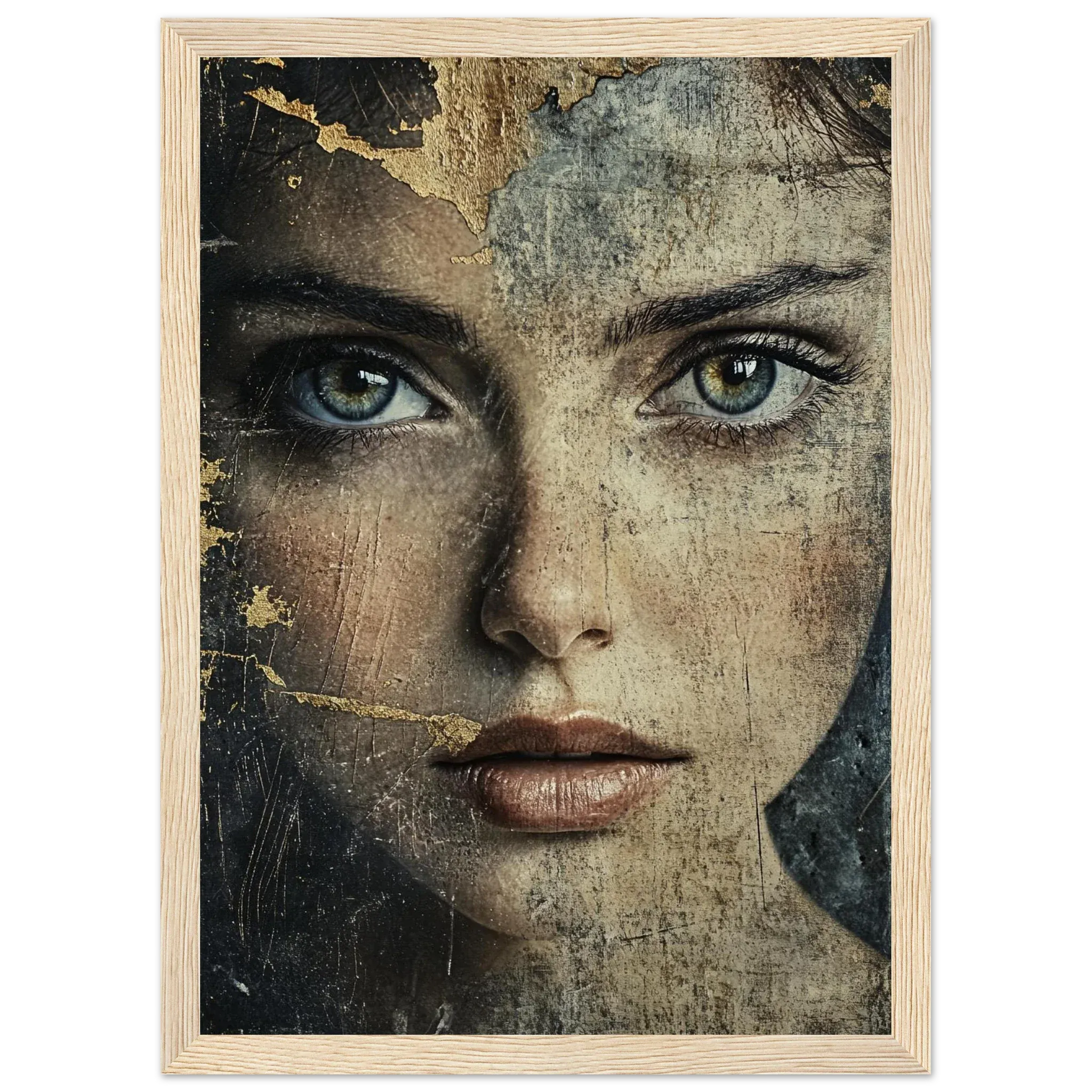 Alivia-Arts FADING ICON – Schönheit in Schichten - Gerahmtes Poster