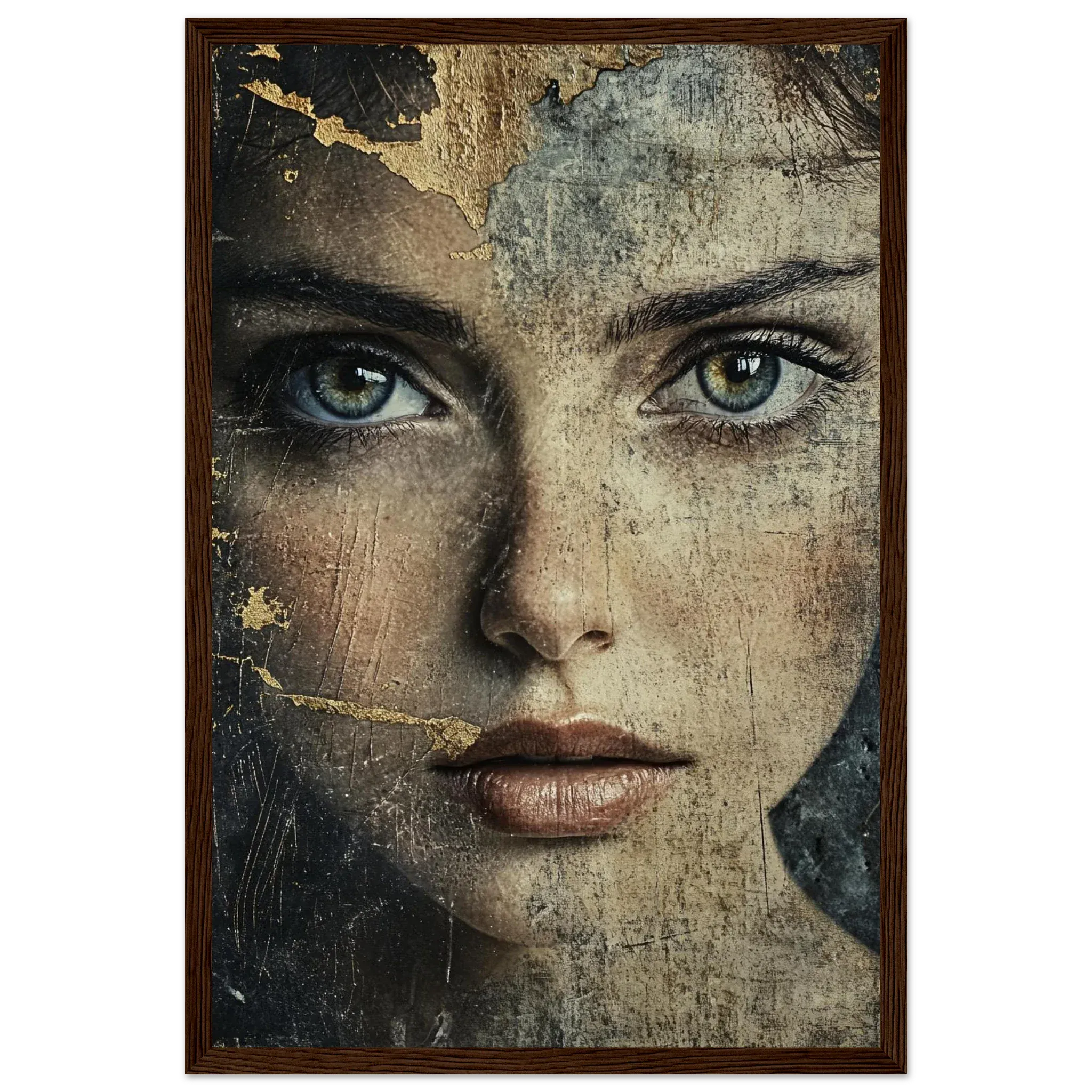 Alivia-Arts FADING ICON – Schönheit in Schichten - Gerahmtes Poster