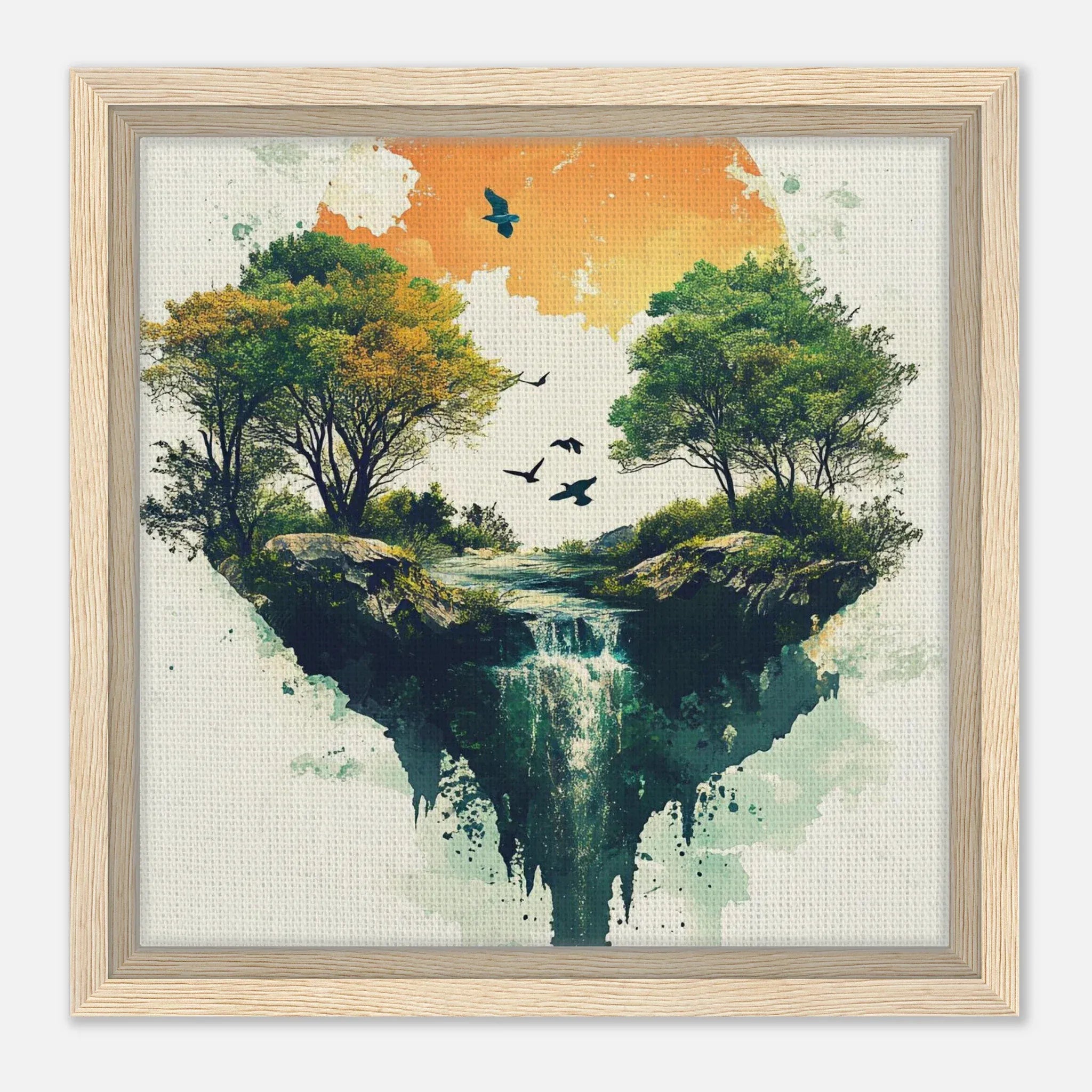 Alivia-Arts FALLENES LICHT – Zwischen Himmel und Erde - Gerahmte Leinwand