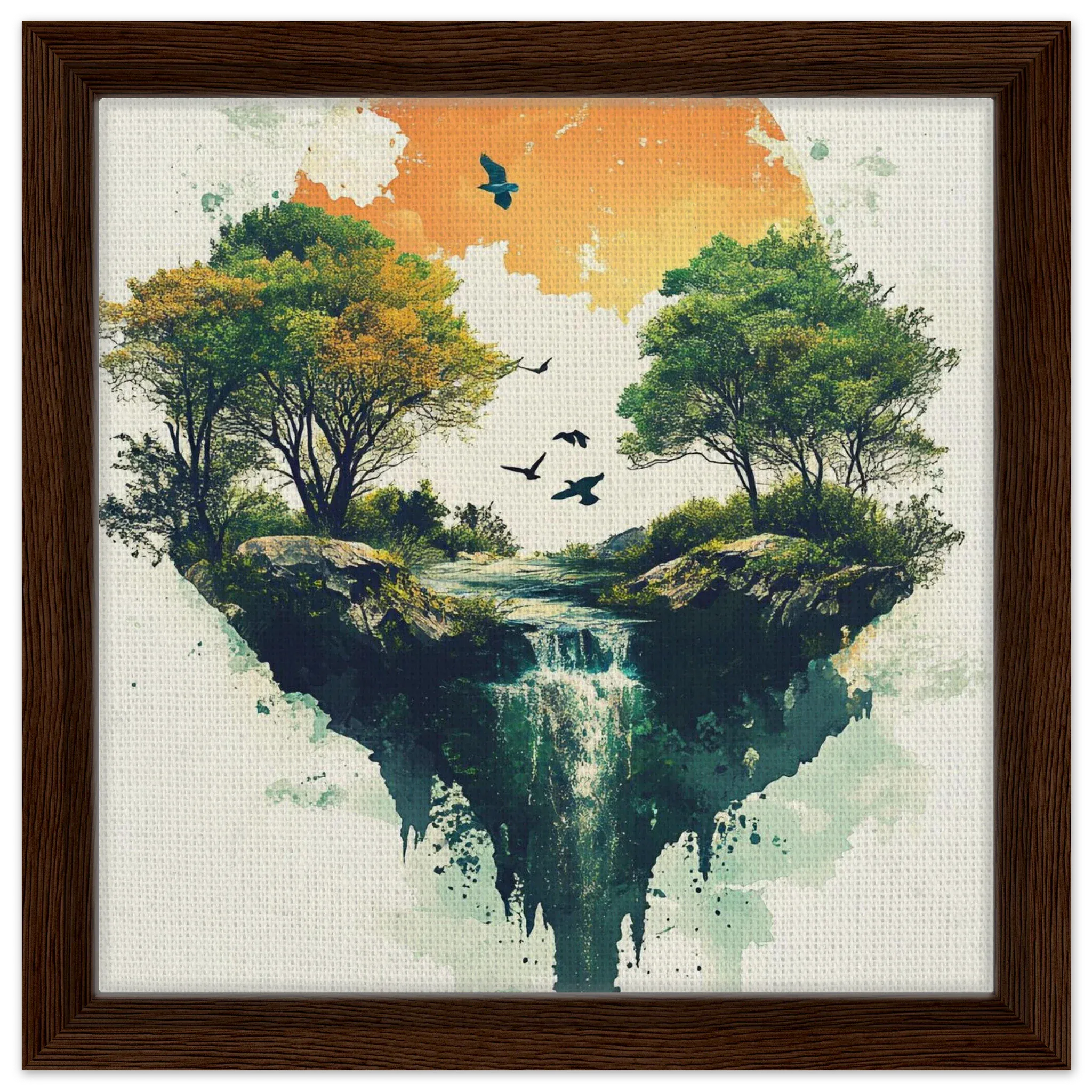 Alivia-Arts FALLENES LICHT – Zwischen Himmel und Erde - Gerahmte Leinwand