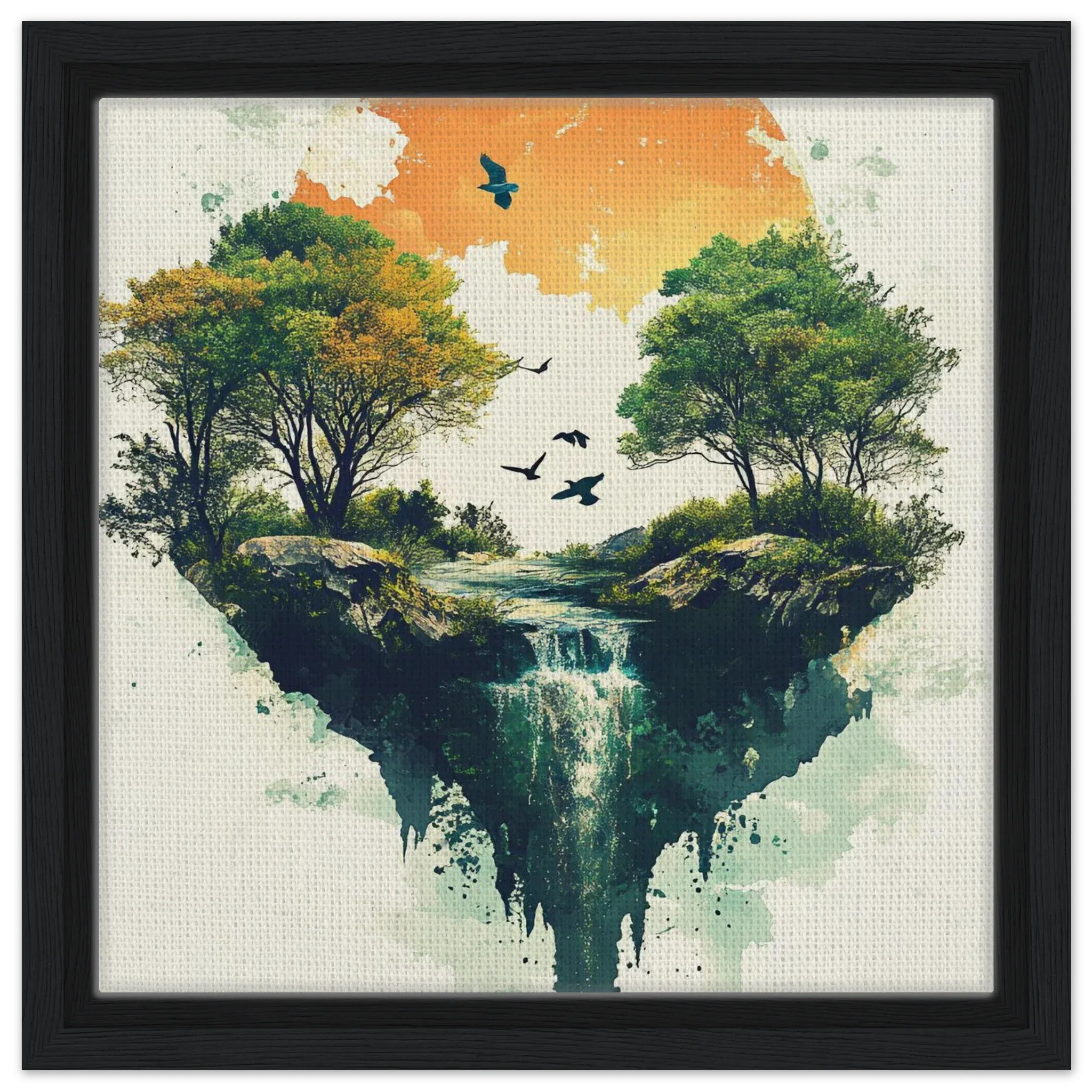 Alivia-Arts FALLENES LICHT – Zwischen Himmel und Erde - Gerahmte Leinwand