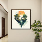 Alivia-Arts FALLENES LICHT – Zwischen Himmel und Erde - Gerahmtes Poster