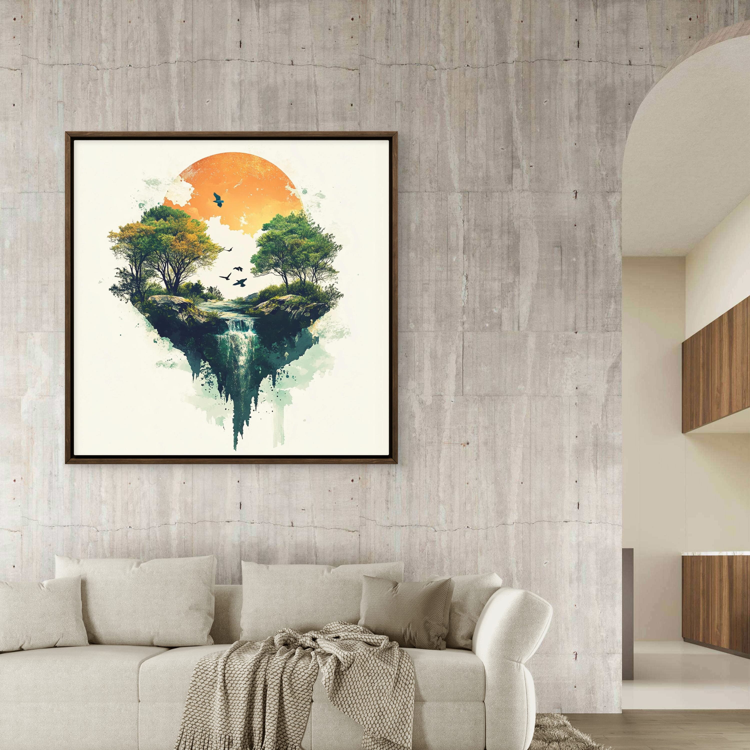 Alivia-Arts FALLENES LICHT – Zwischen Himmel und Erde - Gerahmtes Poster