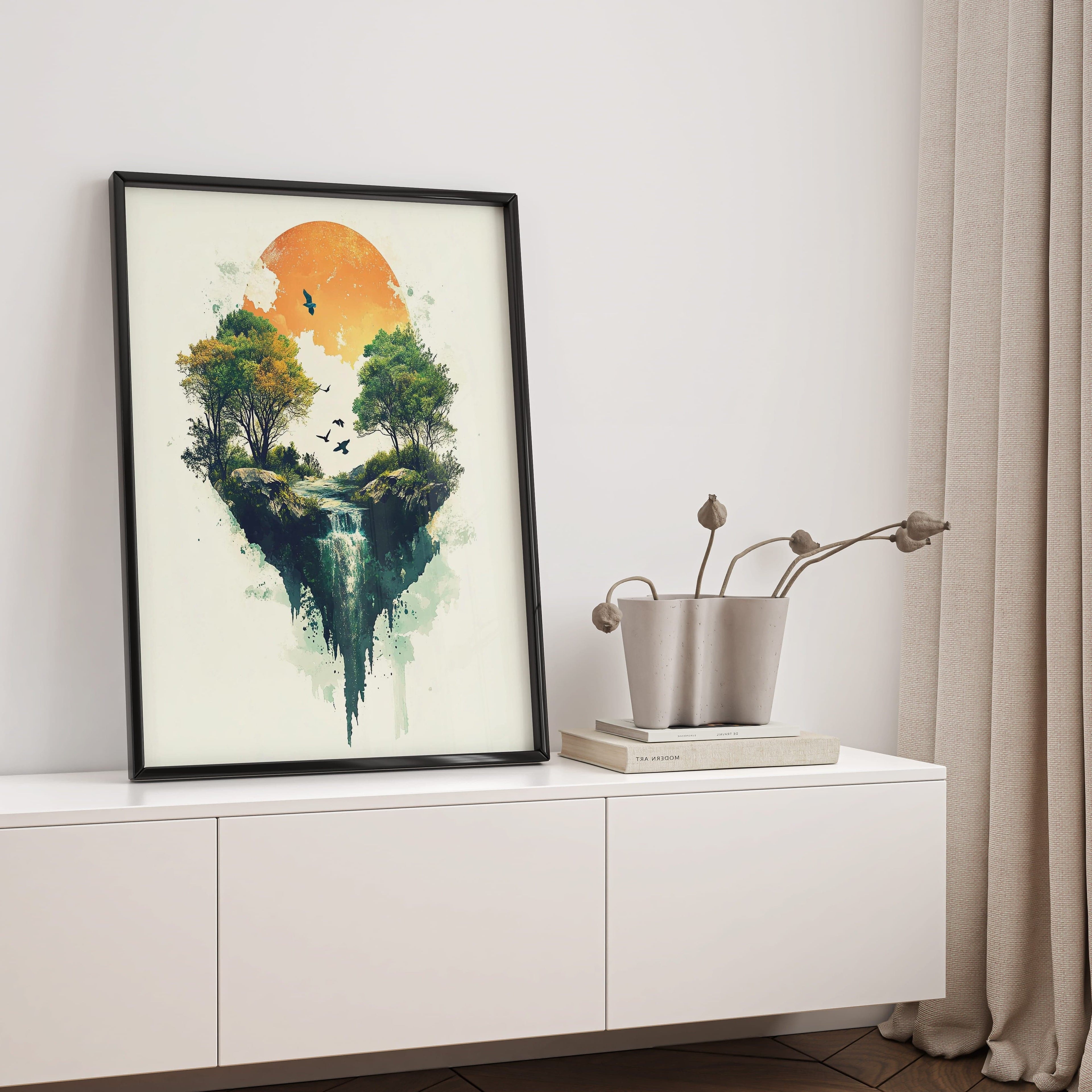 Alivia-Arts FALLENES LICHT – Zwischen Himmel und Erde - Gerahmtes Poster