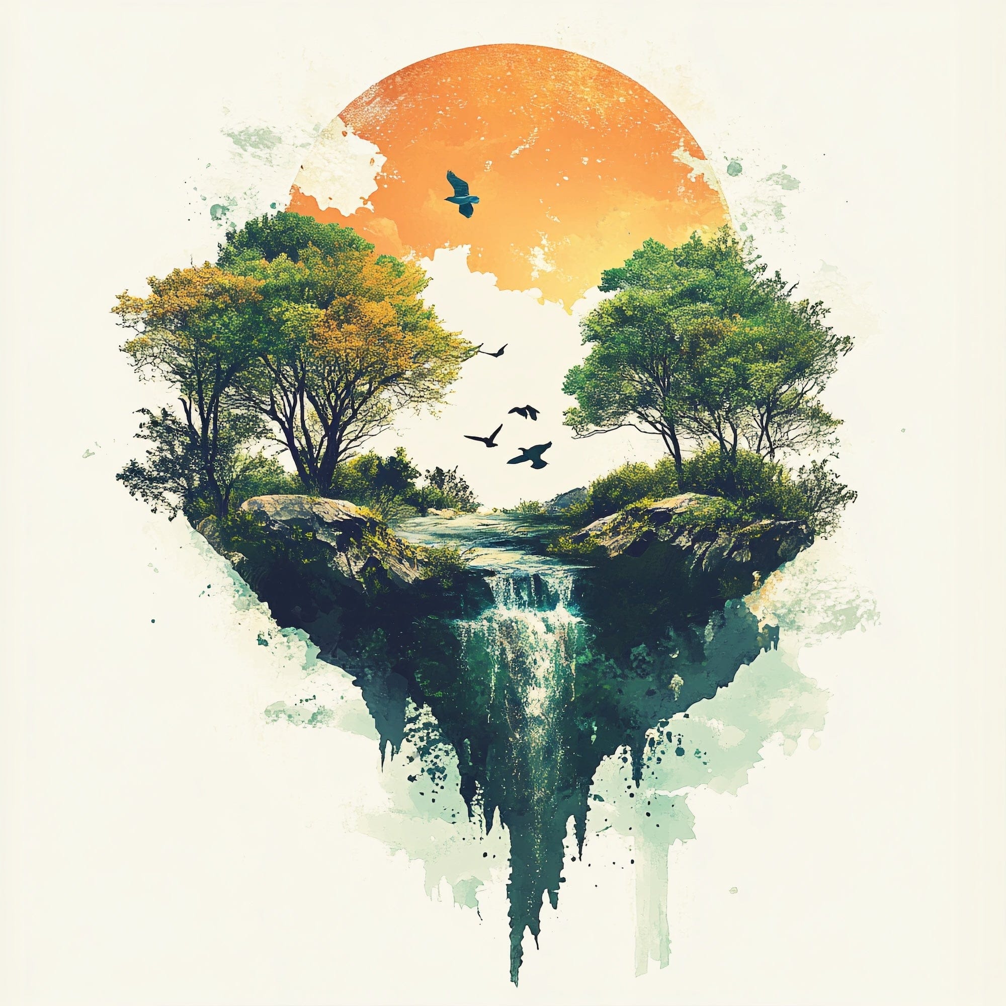 Alivia-Arts FALLENES LICHT – Zwischen Himmel und Erde - Poster