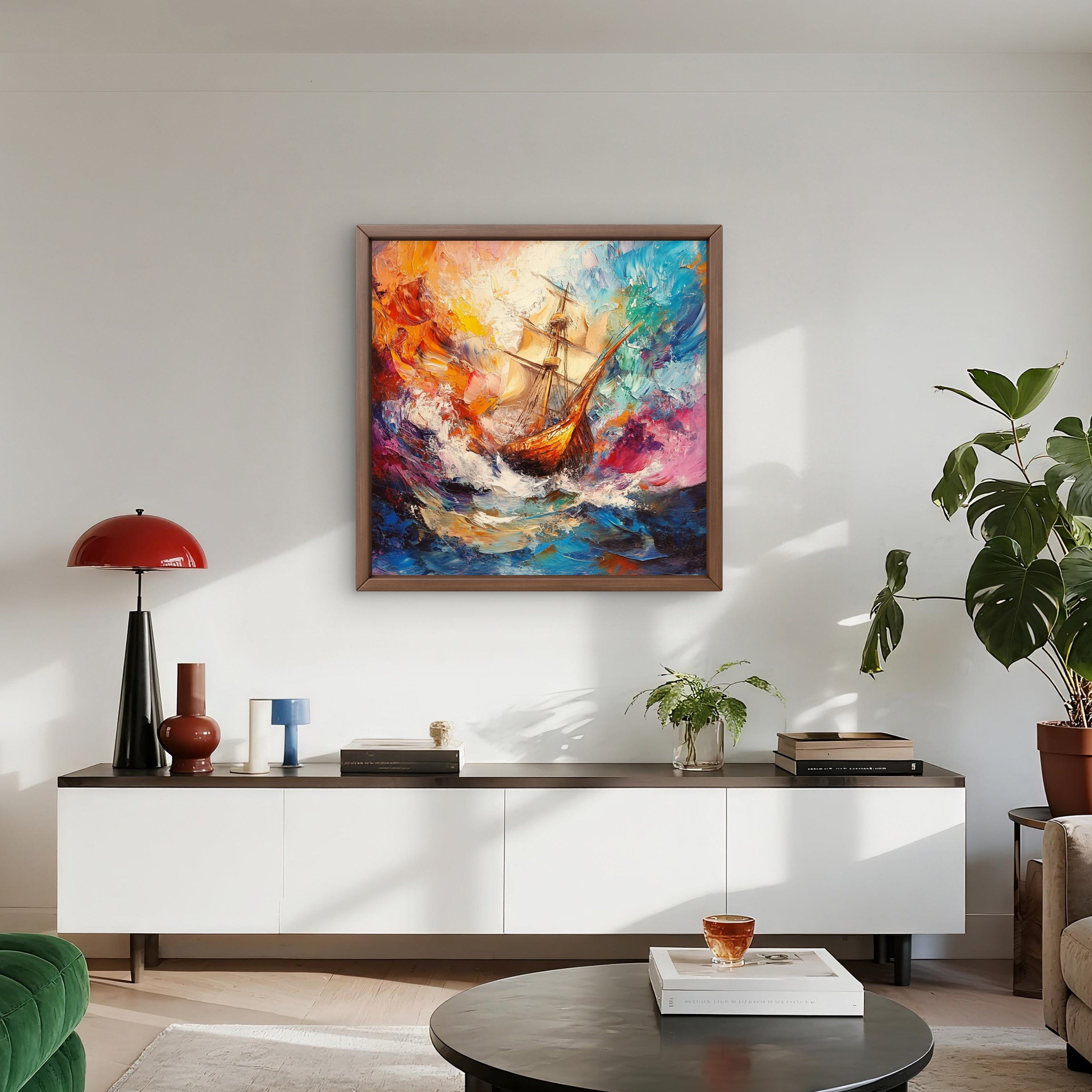 Alivia-Arts FARBEN DER SEE – Segeln durch das Unbekannte - Gerahmte Leinwand