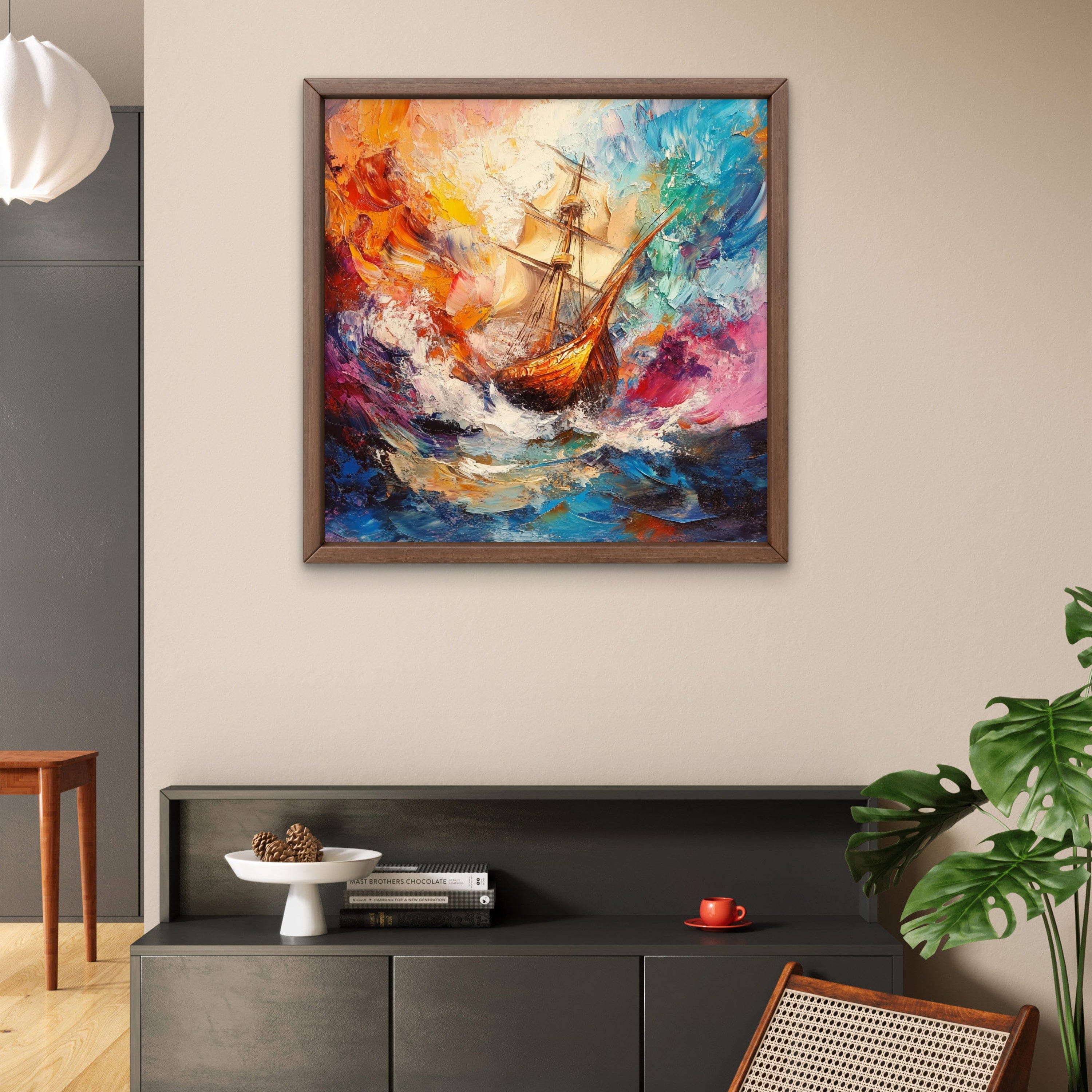 Alivia-Arts FARBEN DER SEE – Segeln durch das Unbekannte - Gerahmte Leinwand