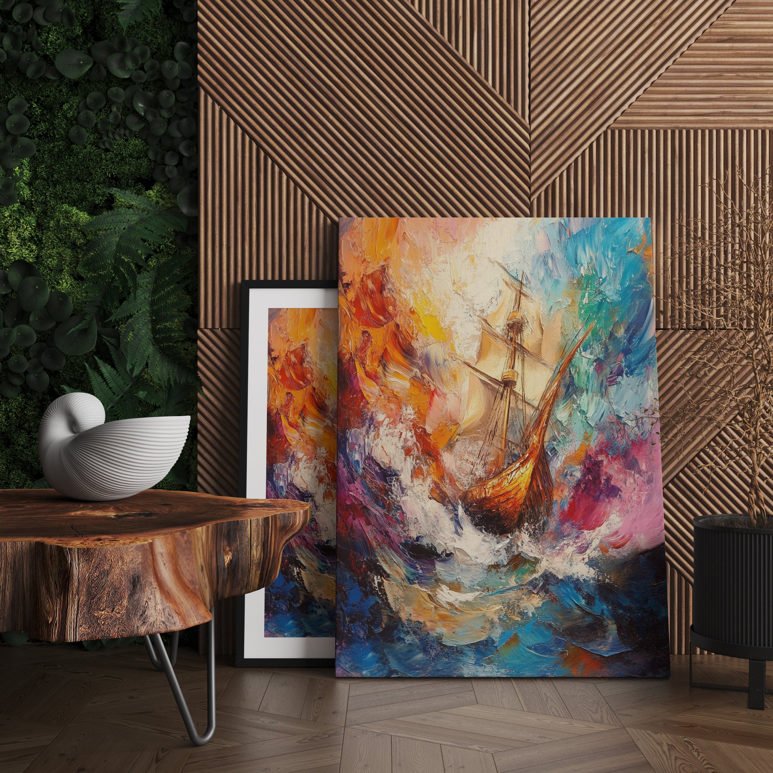 Alivia-Arts FARBEN DER SEE – Segeln durch das Unbekannte - Gerahmte Leinwand