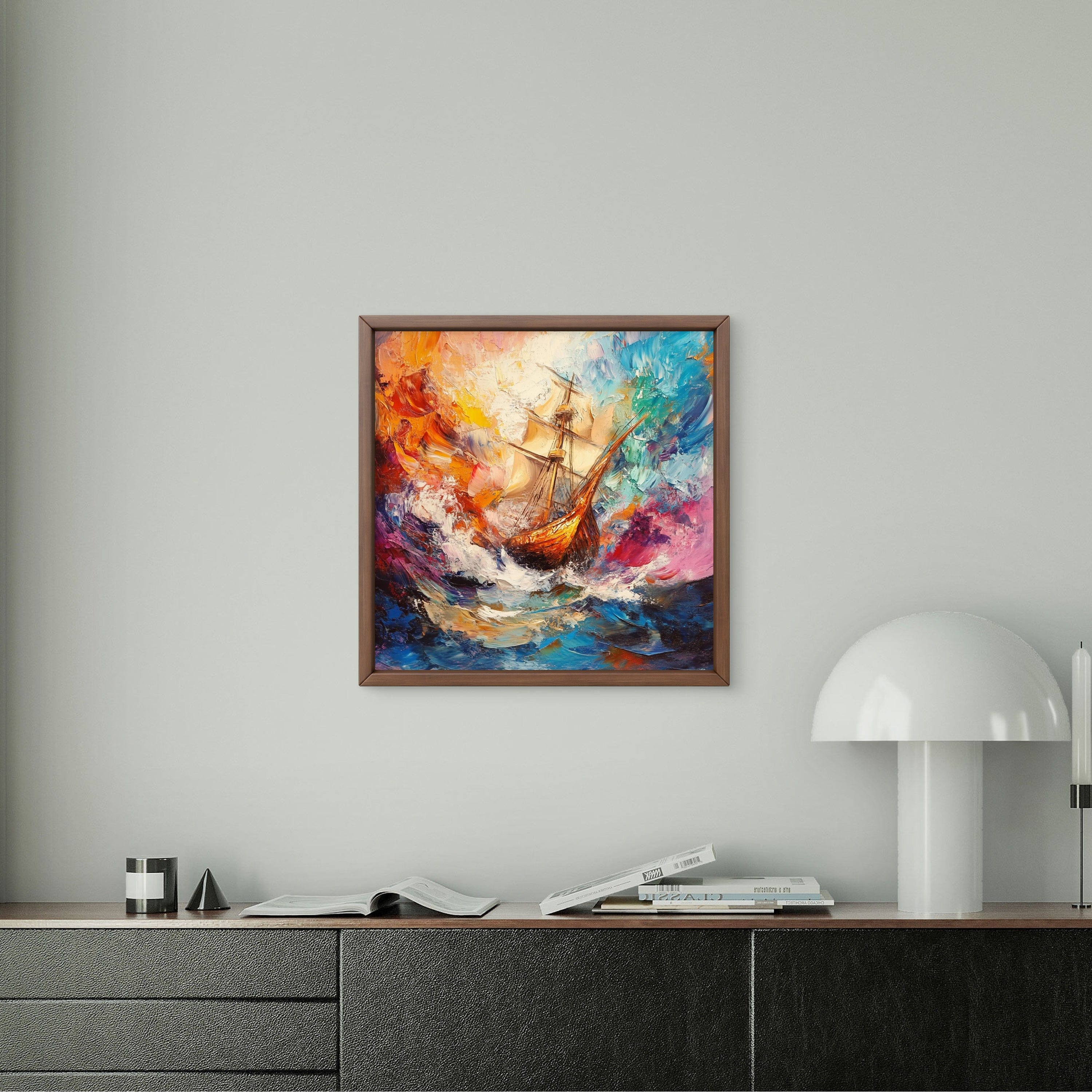 Alivia-Arts FARBEN DER SEE – Segeln durch das Unbekannte - Gerahmtes Poster