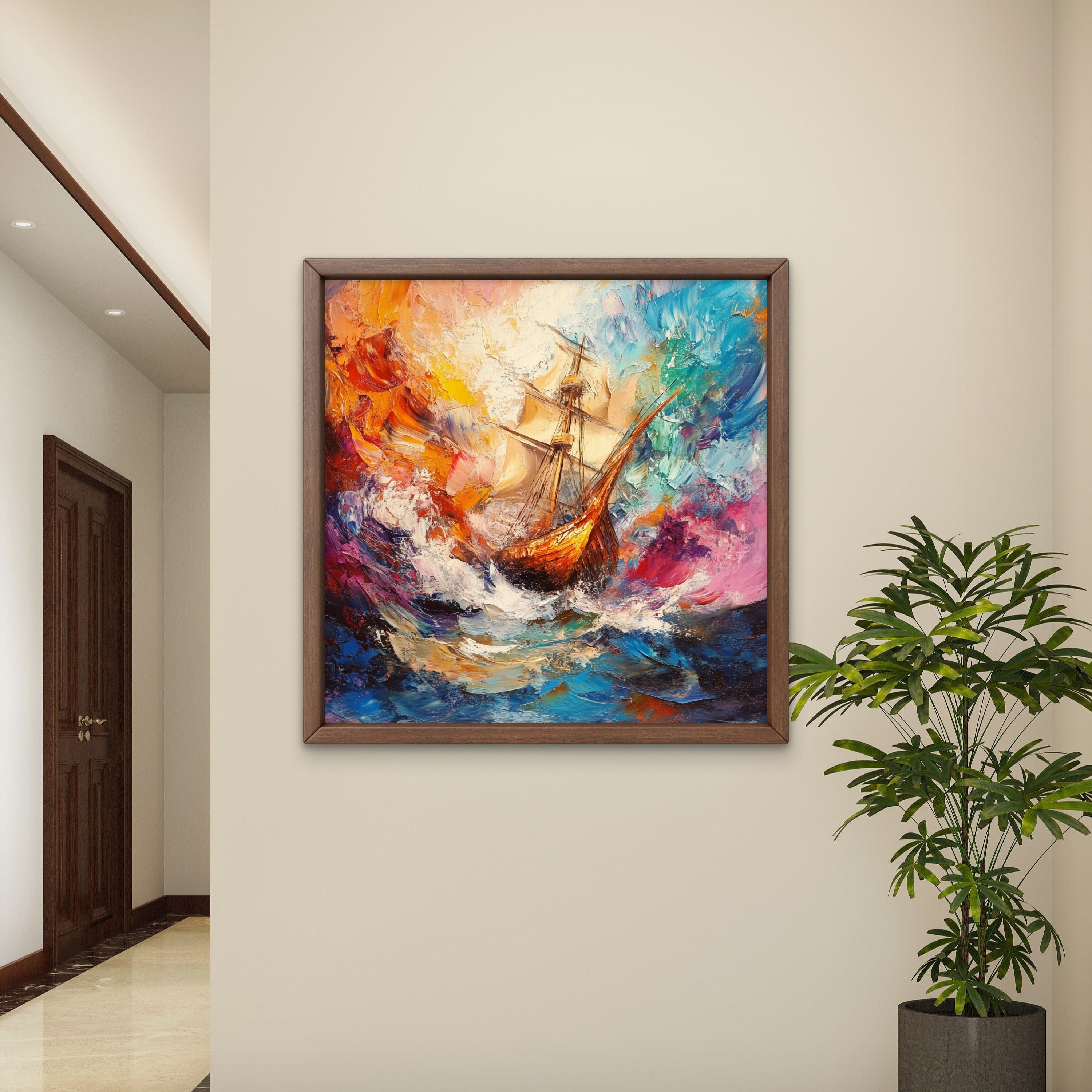 Alivia-Arts FARBEN DER SEE – Segeln durch das Unbekannte - Gerahmtes Poster