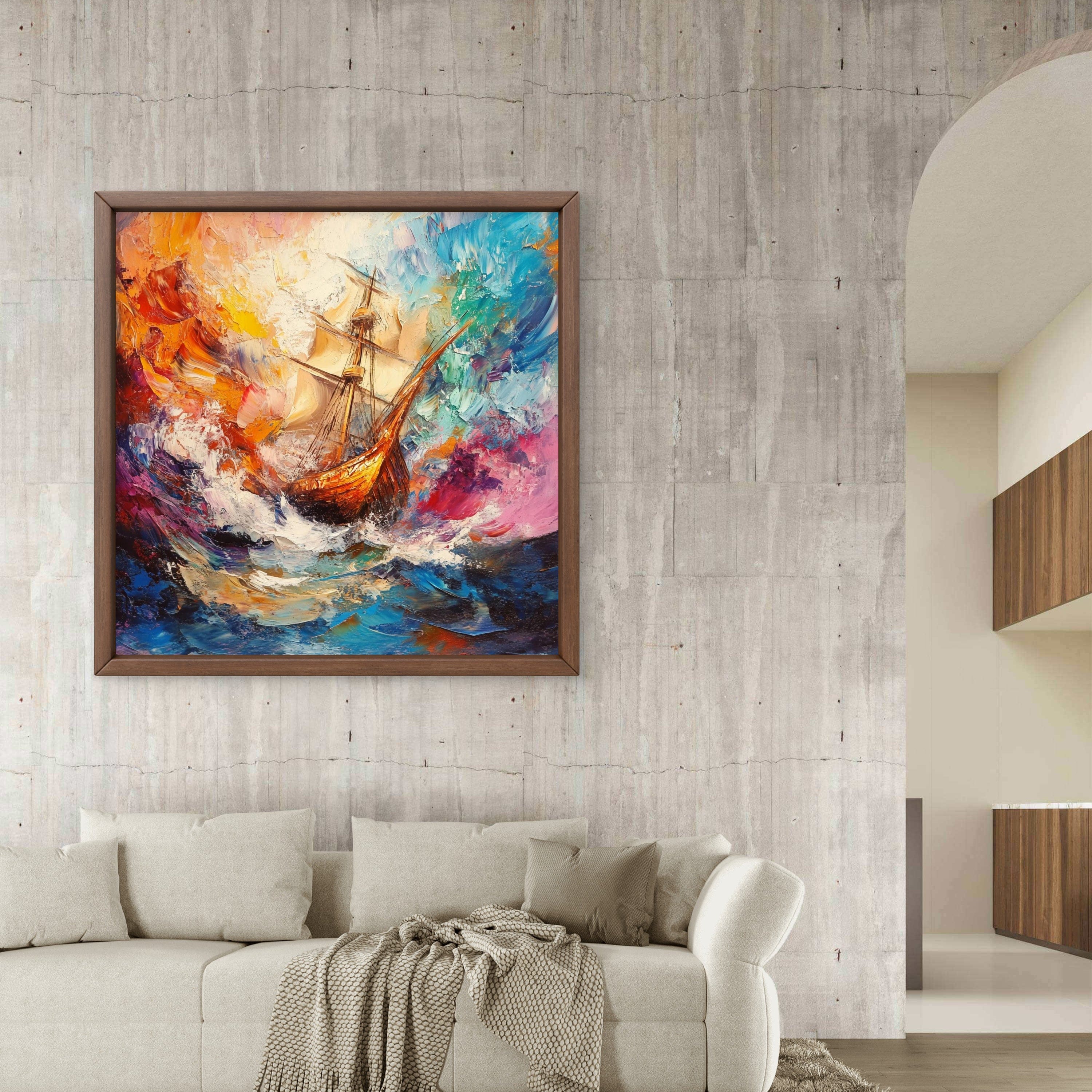 Alivia-Arts FARBEN DER SEE – Segeln durch das Unbekannte - Gerahmtes Poster