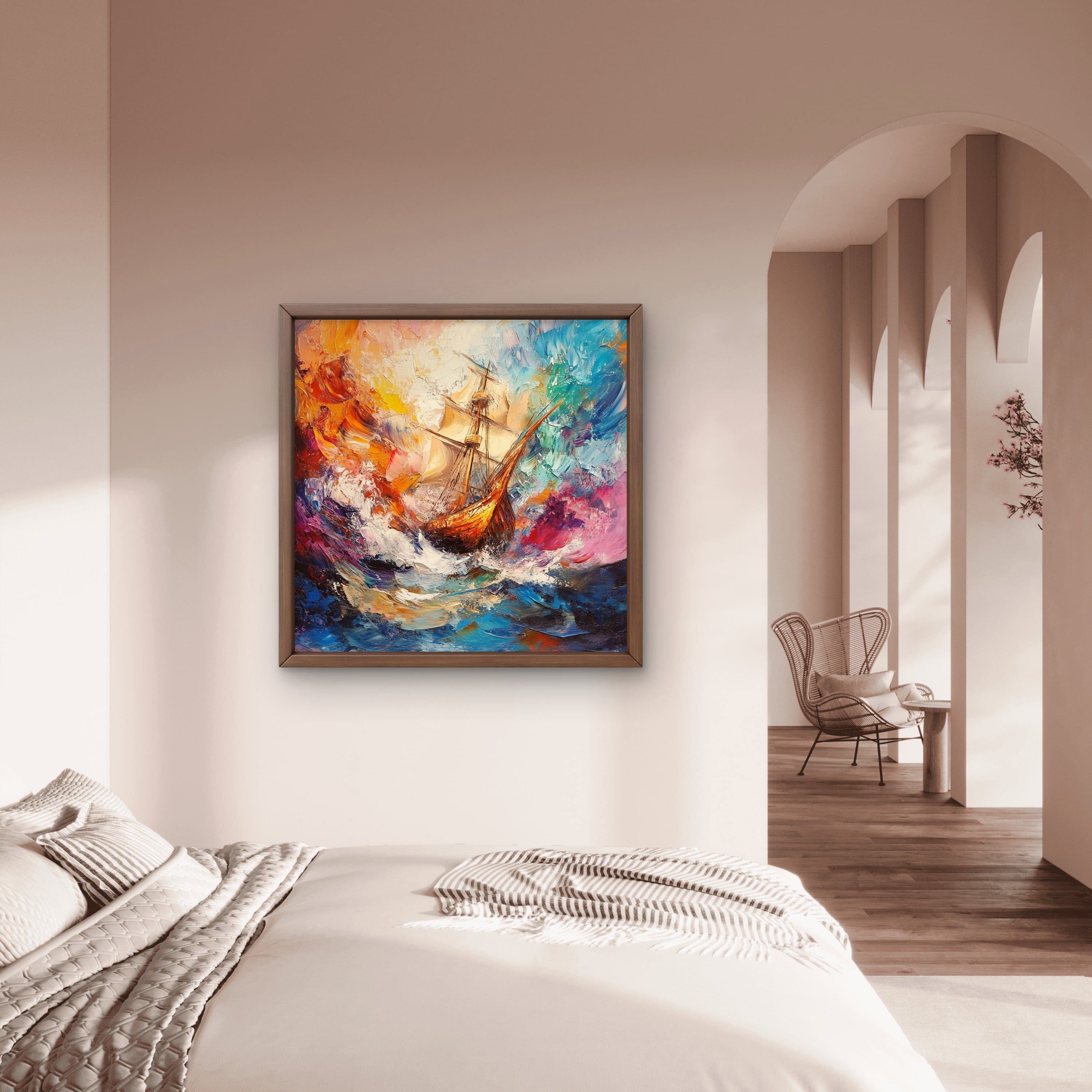 Alivia-Arts FARBEN DER SEE – Segeln durch das Unbekannte - Gerahmtes Poster