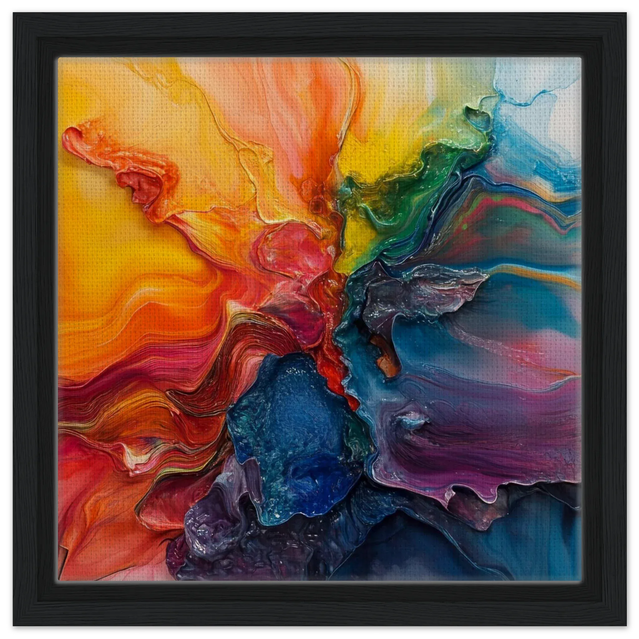 Alivia-Arts FARBENSTROM – Energie in Bewegung - Gerahmte Leinwand