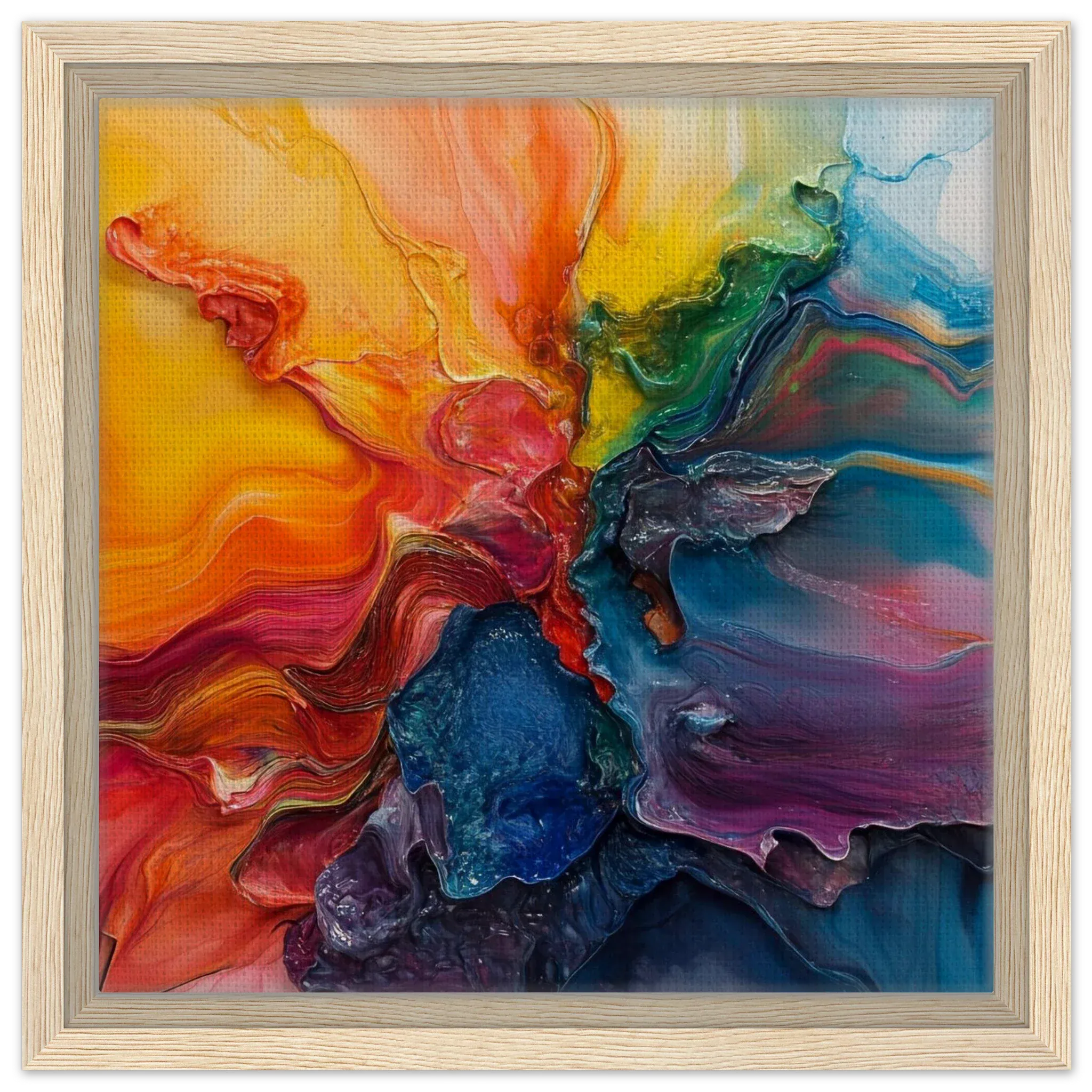 Alivia-Arts FARBENSTROM – Energie in Bewegung - Gerahmte Leinwand