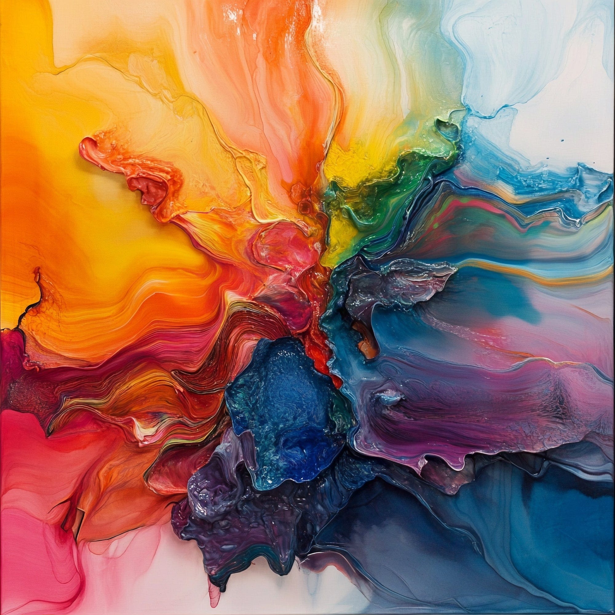 Alivia-Arts FARBENSTROM – Energie in Bewegung - Gerahmtes Poster