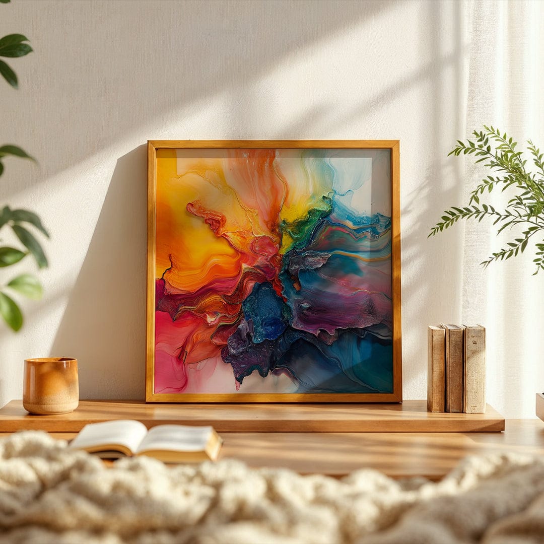 Alivia-Arts FARBENSTROM – Energie in Bewegung - Gerahmtes Poster