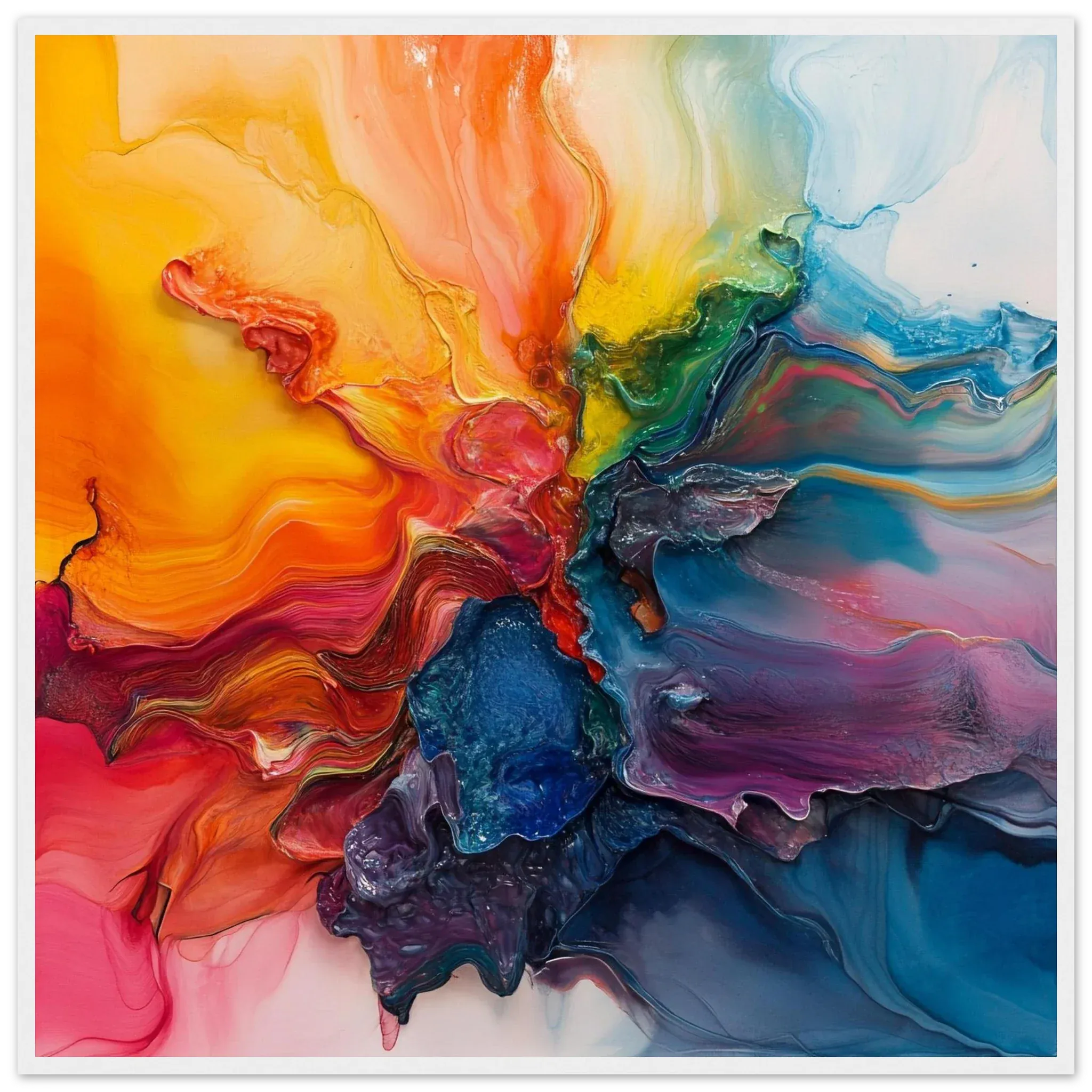 Alivia-Arts FARBENSTROM – Energie in Bewegung - Gerahmtes Poster