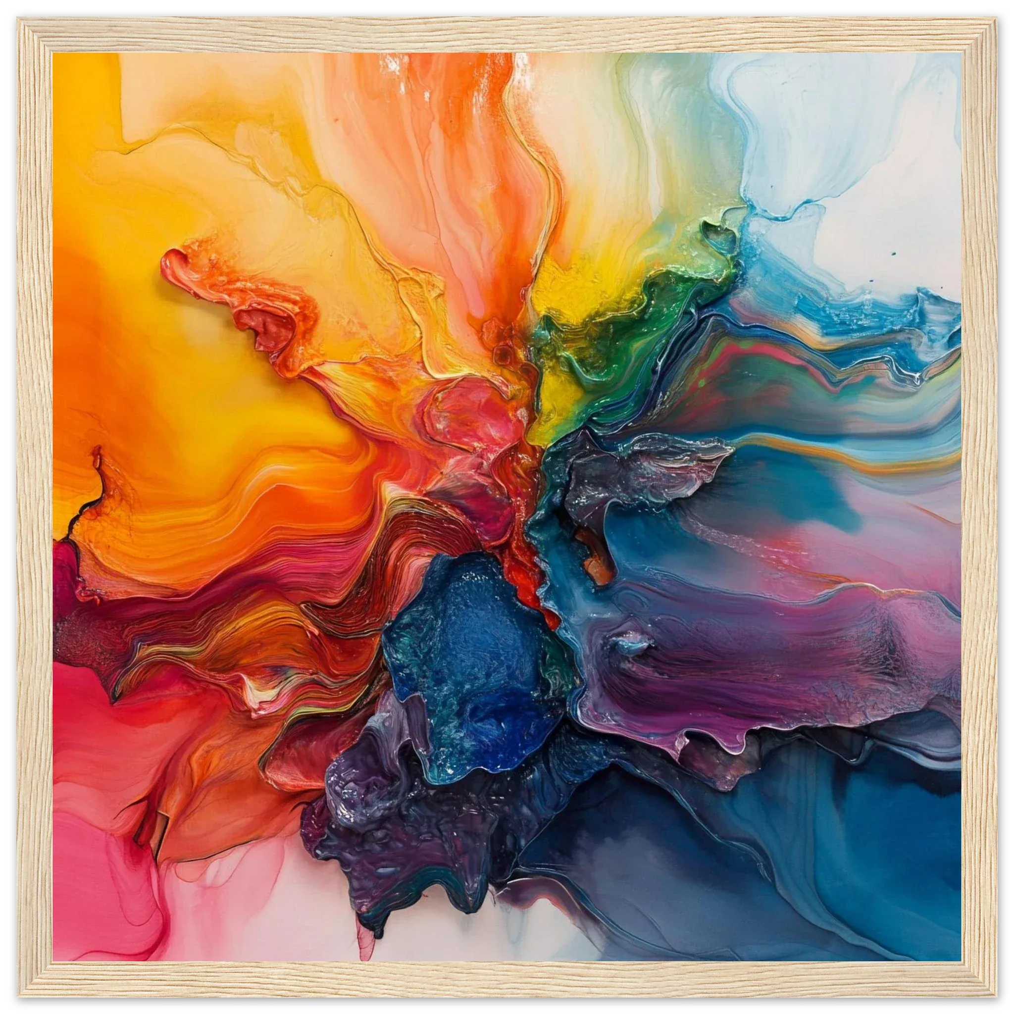 Alivia-Arts FARBENSTROM – Energie in Bewegung - Gerahmtes Poster