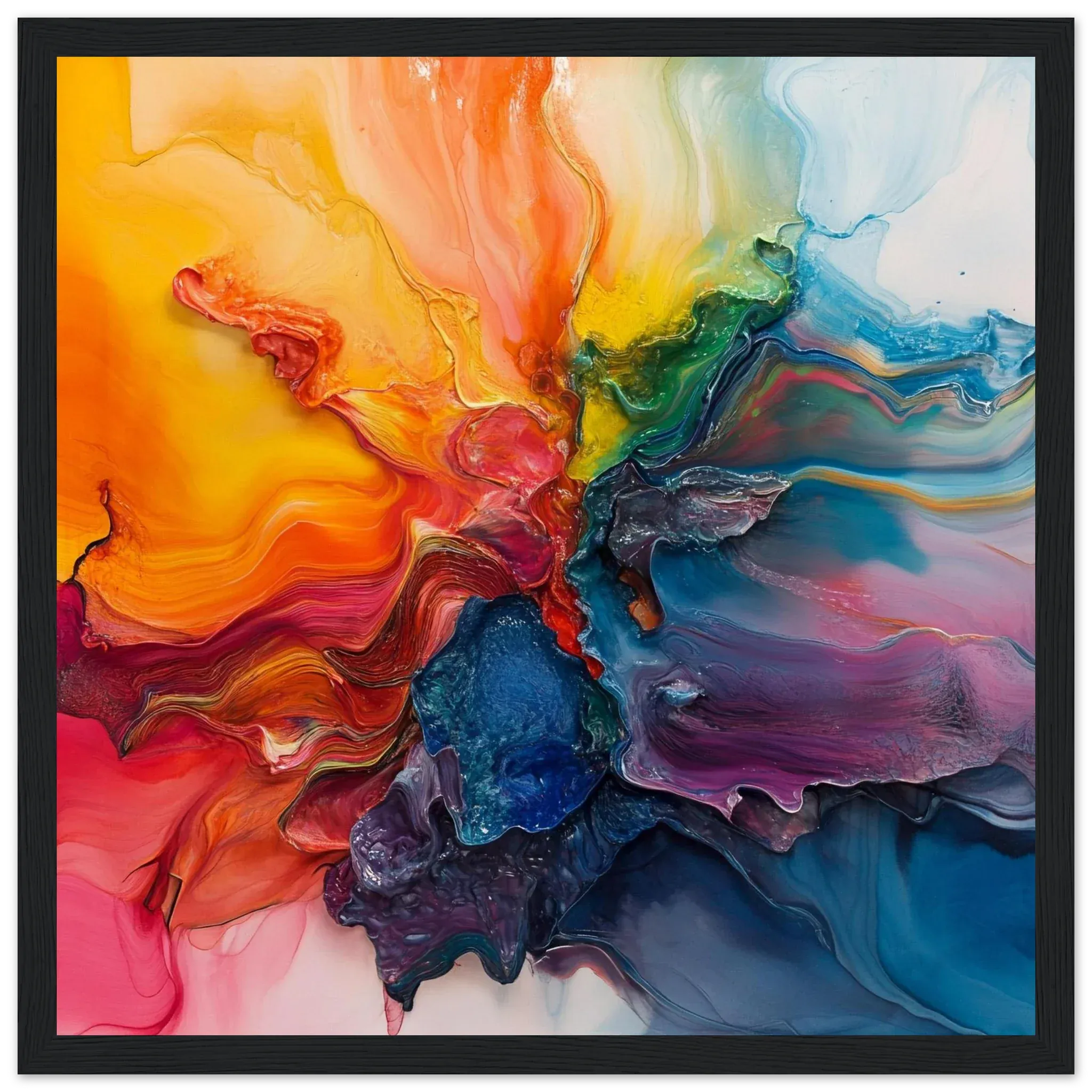 Alivia-Arts FARBENSTROM – Energie in Bewegung - Gerahmtes Poster