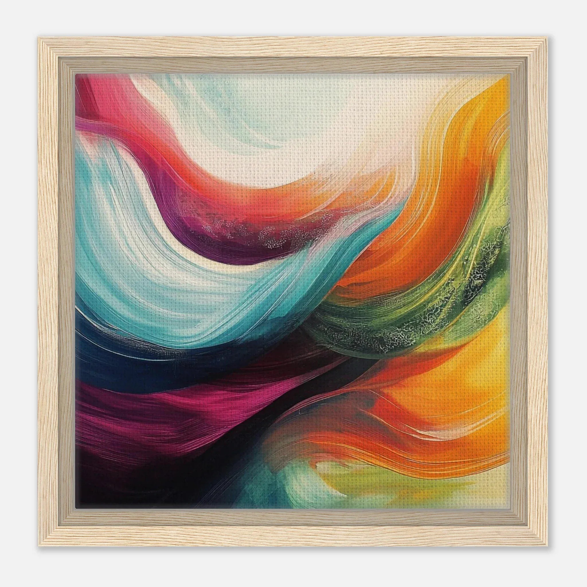 Alivia-Arts FARBHORIZONT – Wellen der Energie in Bewegung - Gerahmte Leinwand