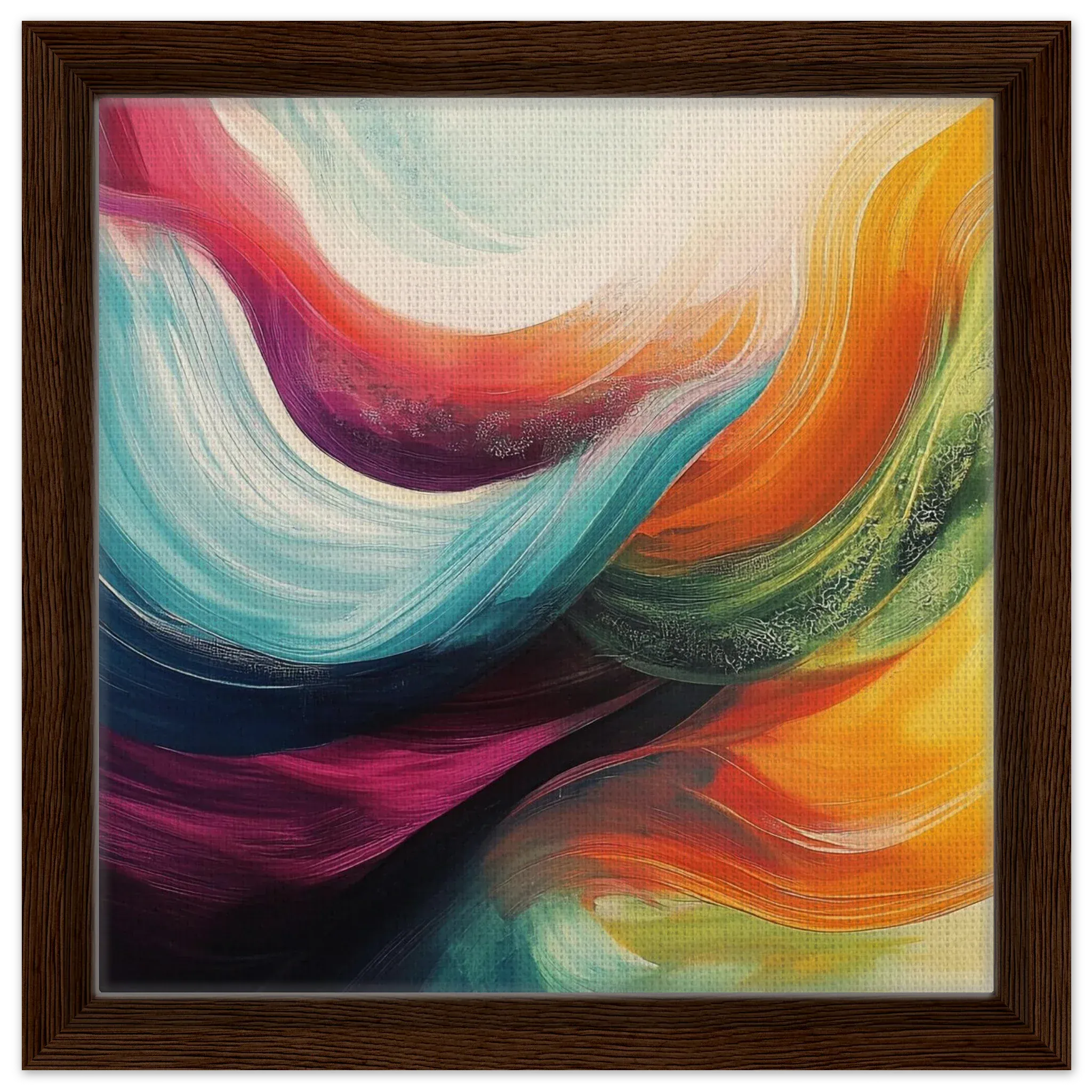 Alivia-Arts FARBHORIZONT – Wellen der Energie in Bewegung - Gerahmte Leinwand