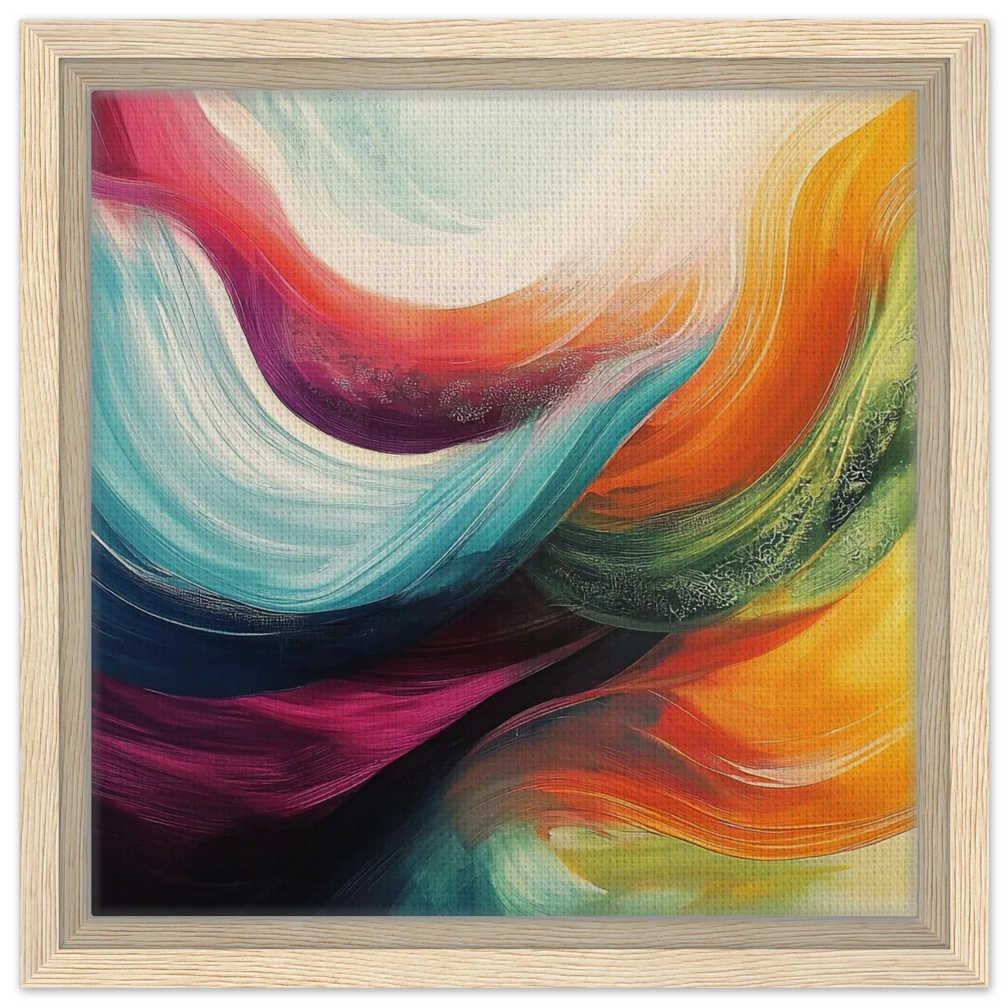 Alivia-Arts FARBHORIZONT – Wellen der Energie in Bewegung - Gerahmte Leinwand