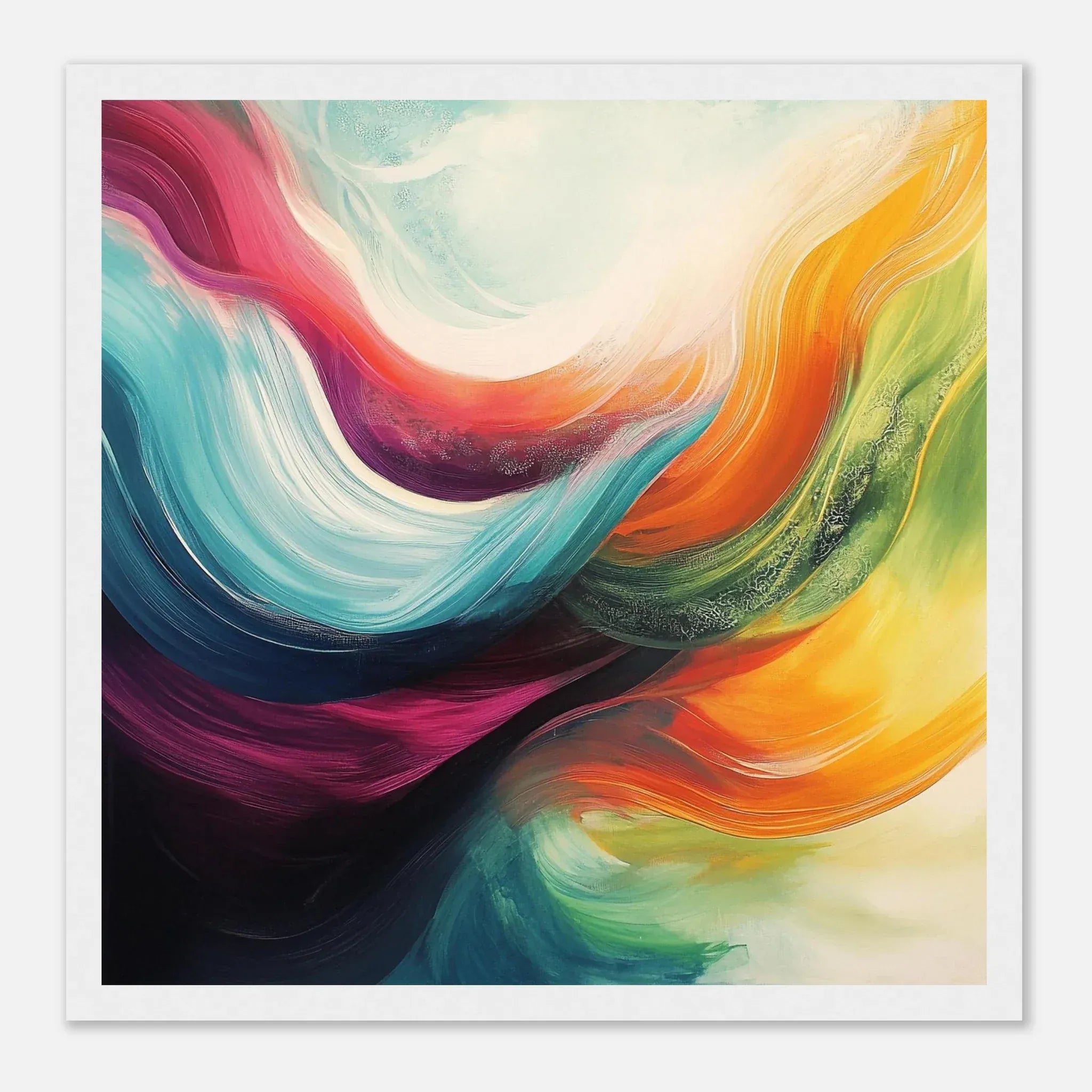 Alivia-Arts FARBHORIZONT – Wellen der Energie in Bewegung - Gerahmtes Poster