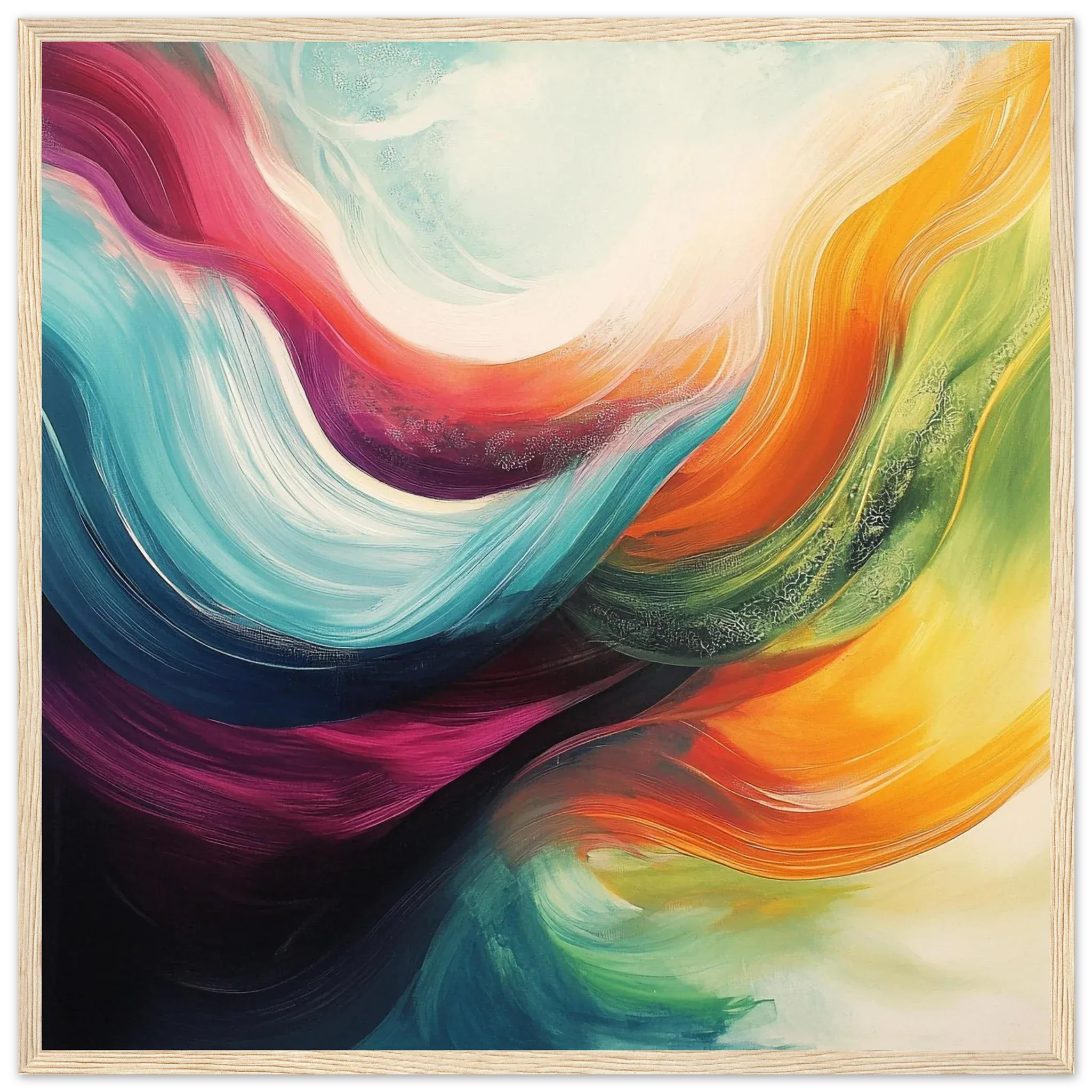 Alivia-Arts FARBHORIZONT – Wellen der Energie in Bewegung - Gerahmtes Poster