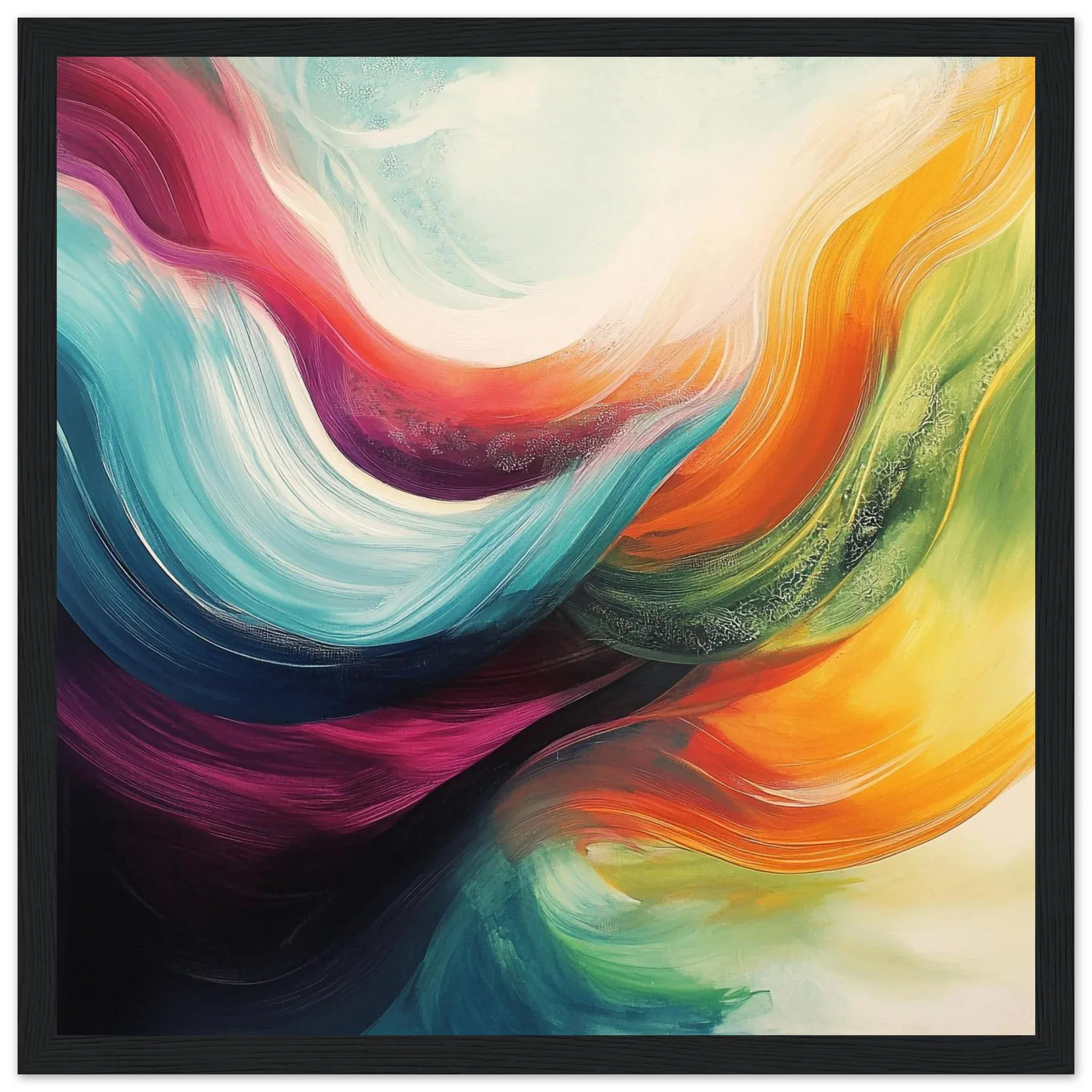 Alivia-Arts FARBHORIZONT – Wellen der Energie in Bewegung - Gerahmtes Poster
