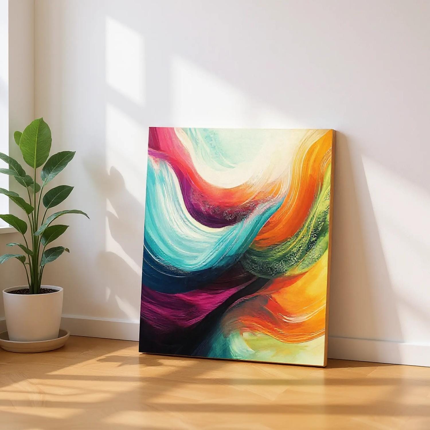 Alivia-Arts FARBHORIZONT – Wellen der Energie in Bewegung - Leinwand